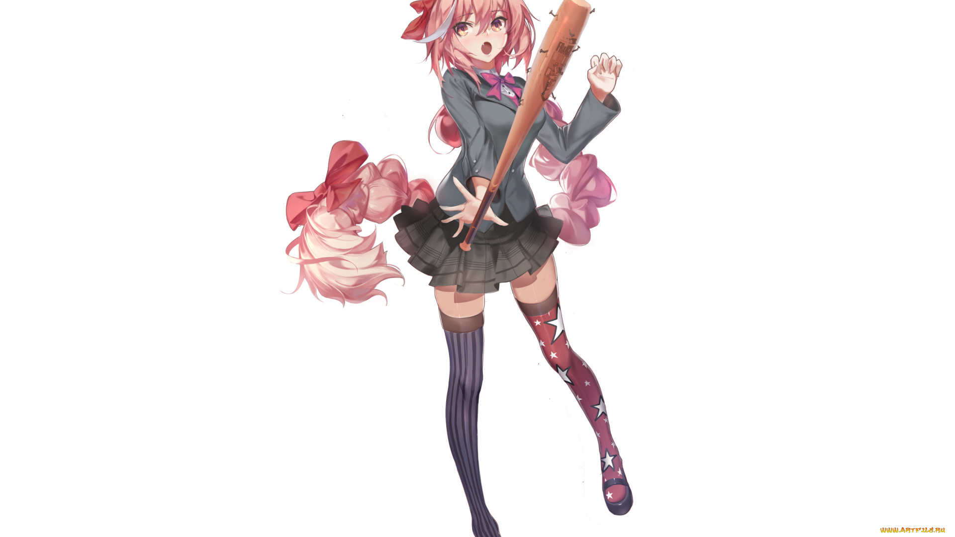 аниме, fate, stay, night, девушка, взгляд, фон