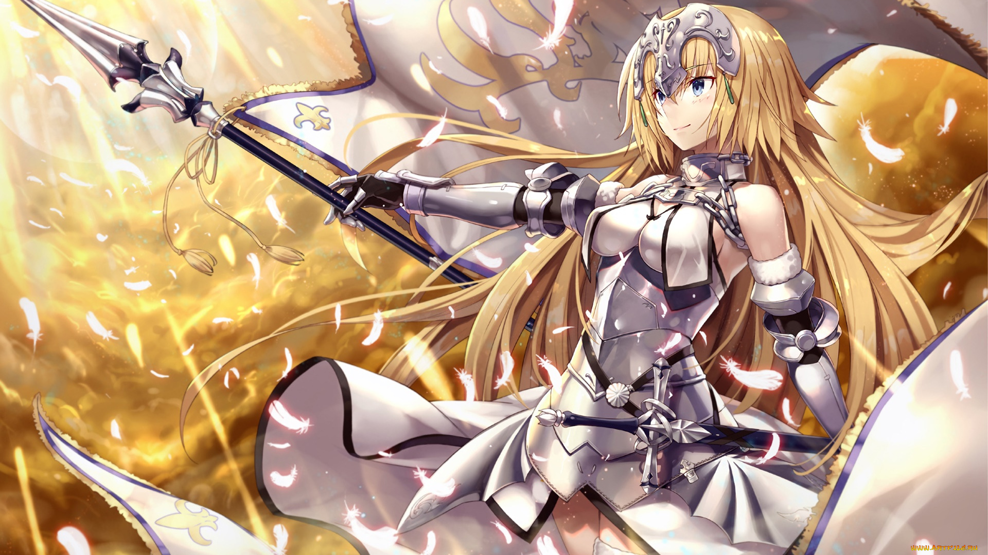 аниме, fate, stay, night, девушка, взгляд, фон