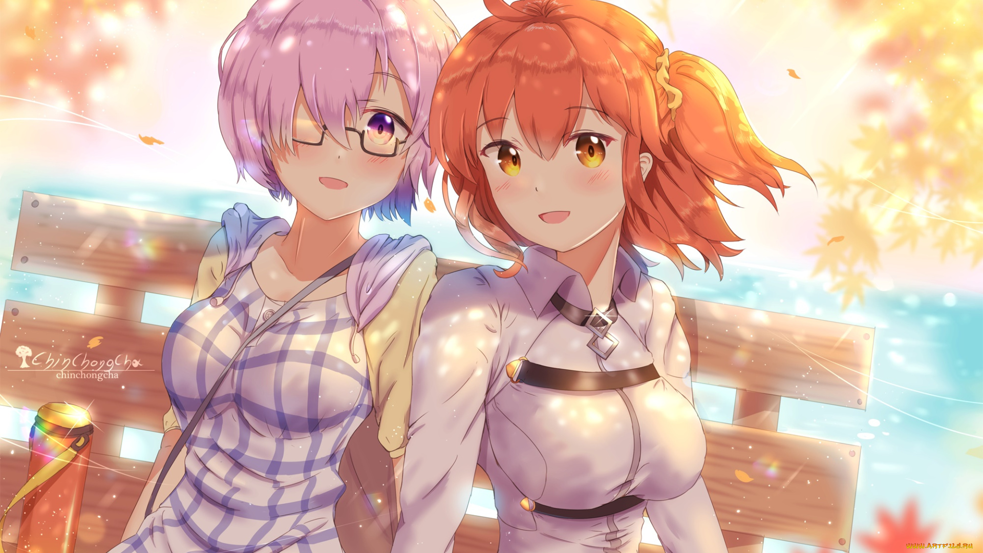 аниме, fate, stay, night, фон, взгляд, девушки