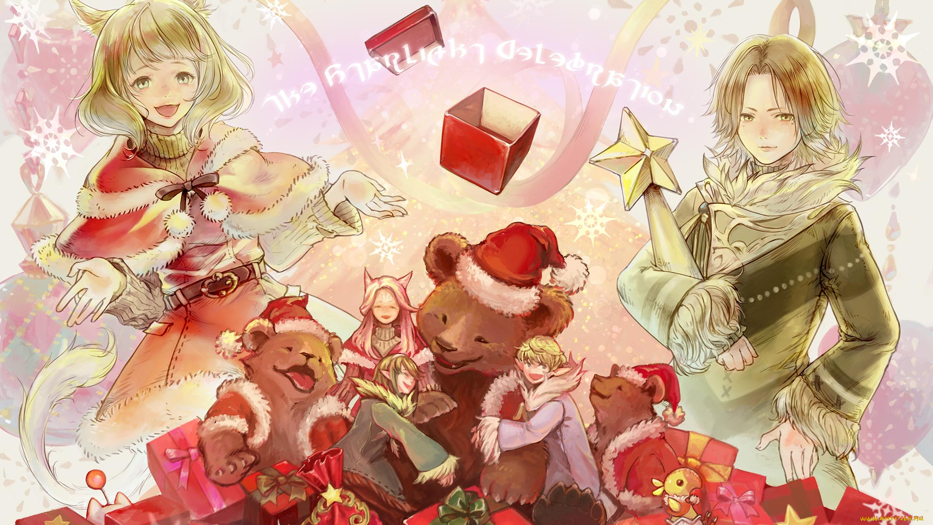 аниме, final, fantasy, новогодняя