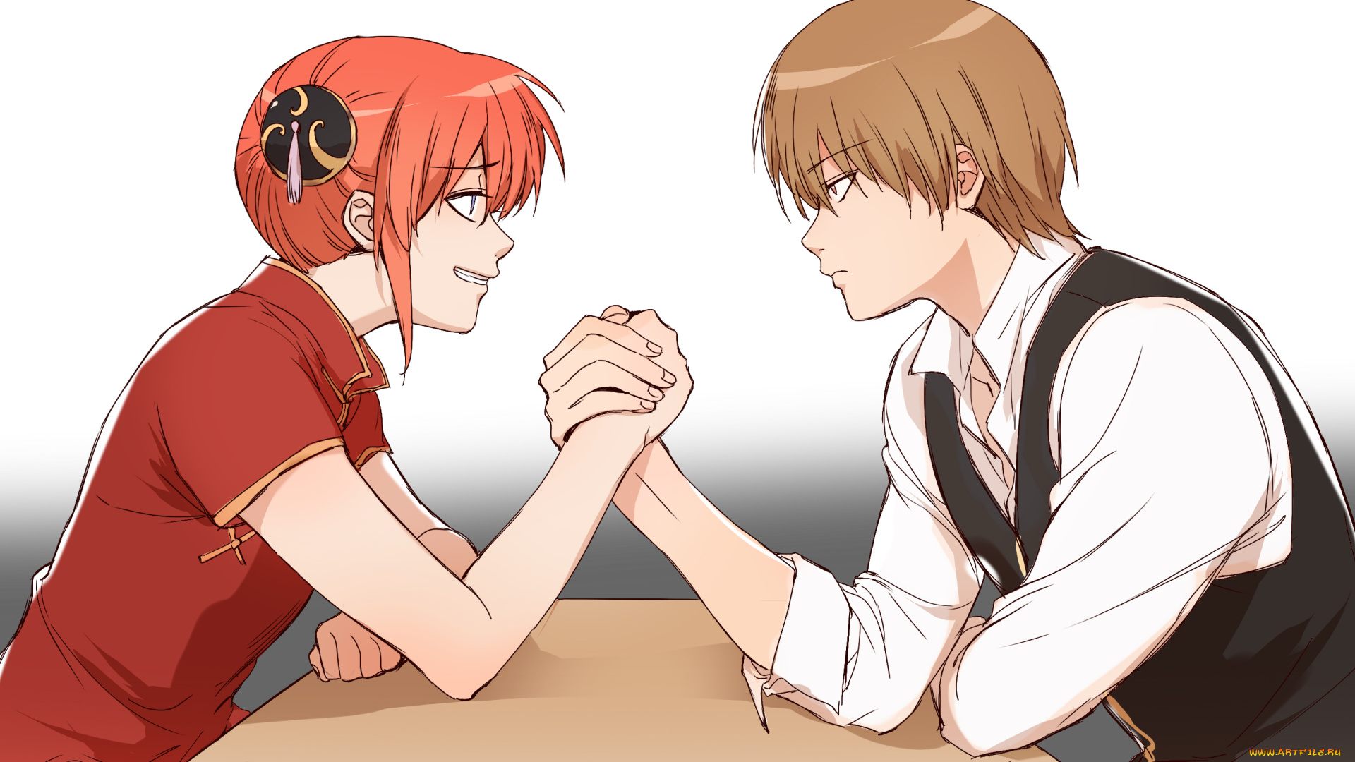 аниме, gintama, двое