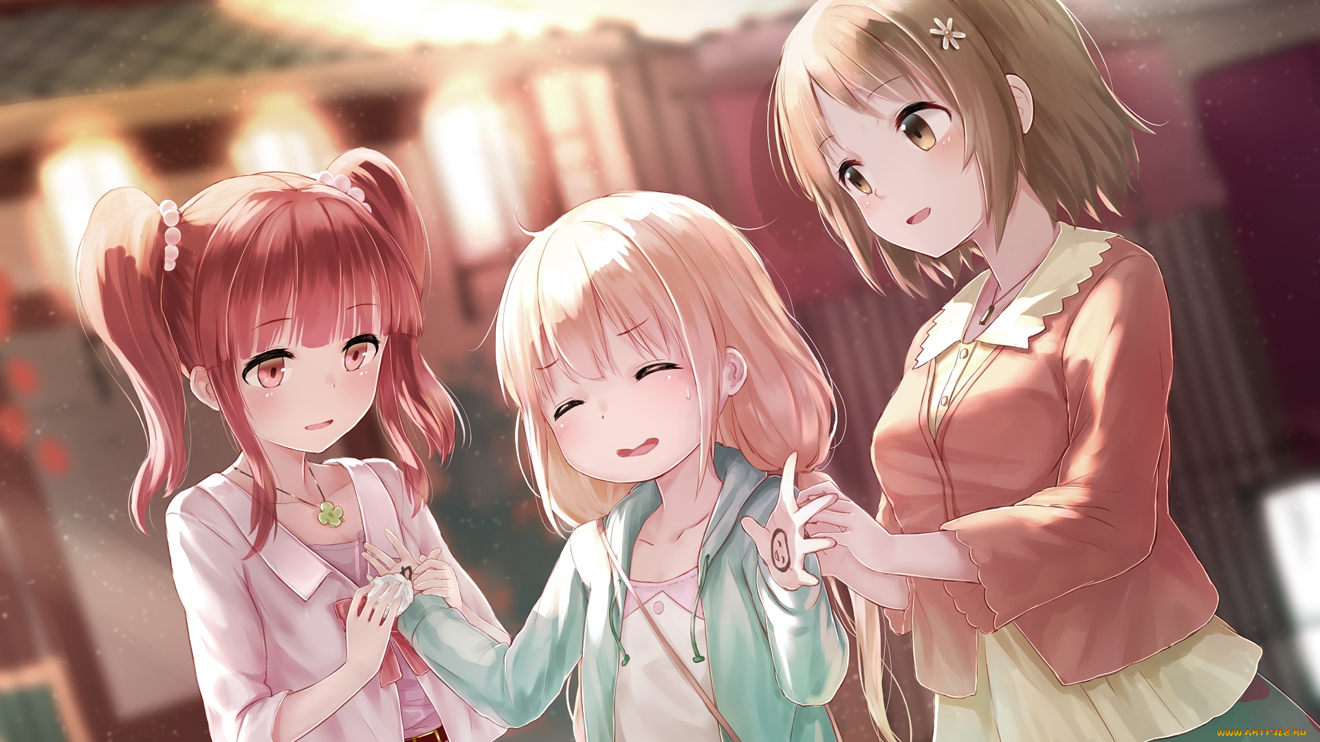 аниме, idolm@ster, фон, взгляд, девушки