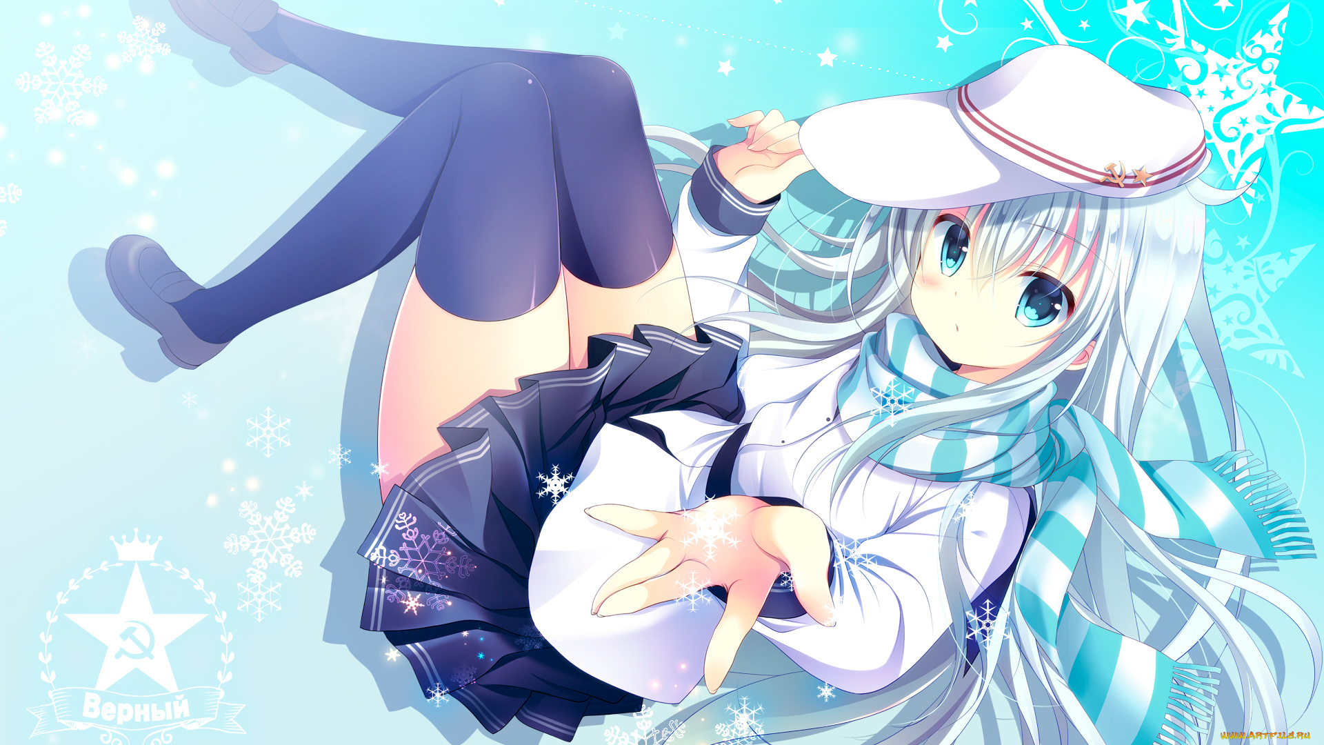 аниме, kantai, collection, фон, взгляд, девушка