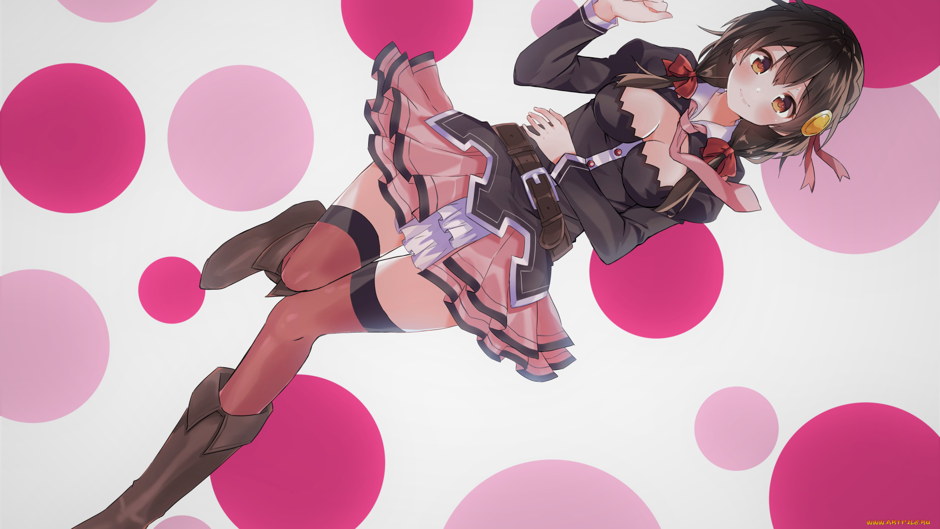 аниме, kono, subarashii, sekai, ni, shukufuku, wo, девушка, взгляд, фон