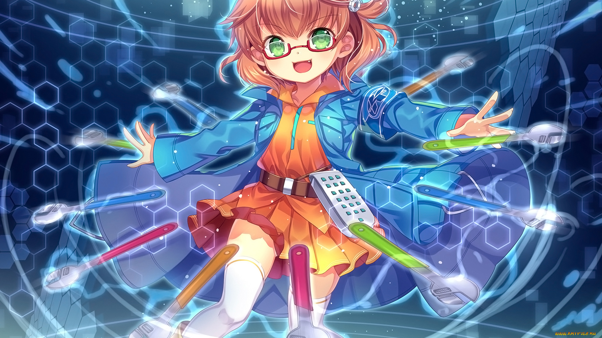 аниме, оружие, , техника, , технологии, фон, взгляд, девушка