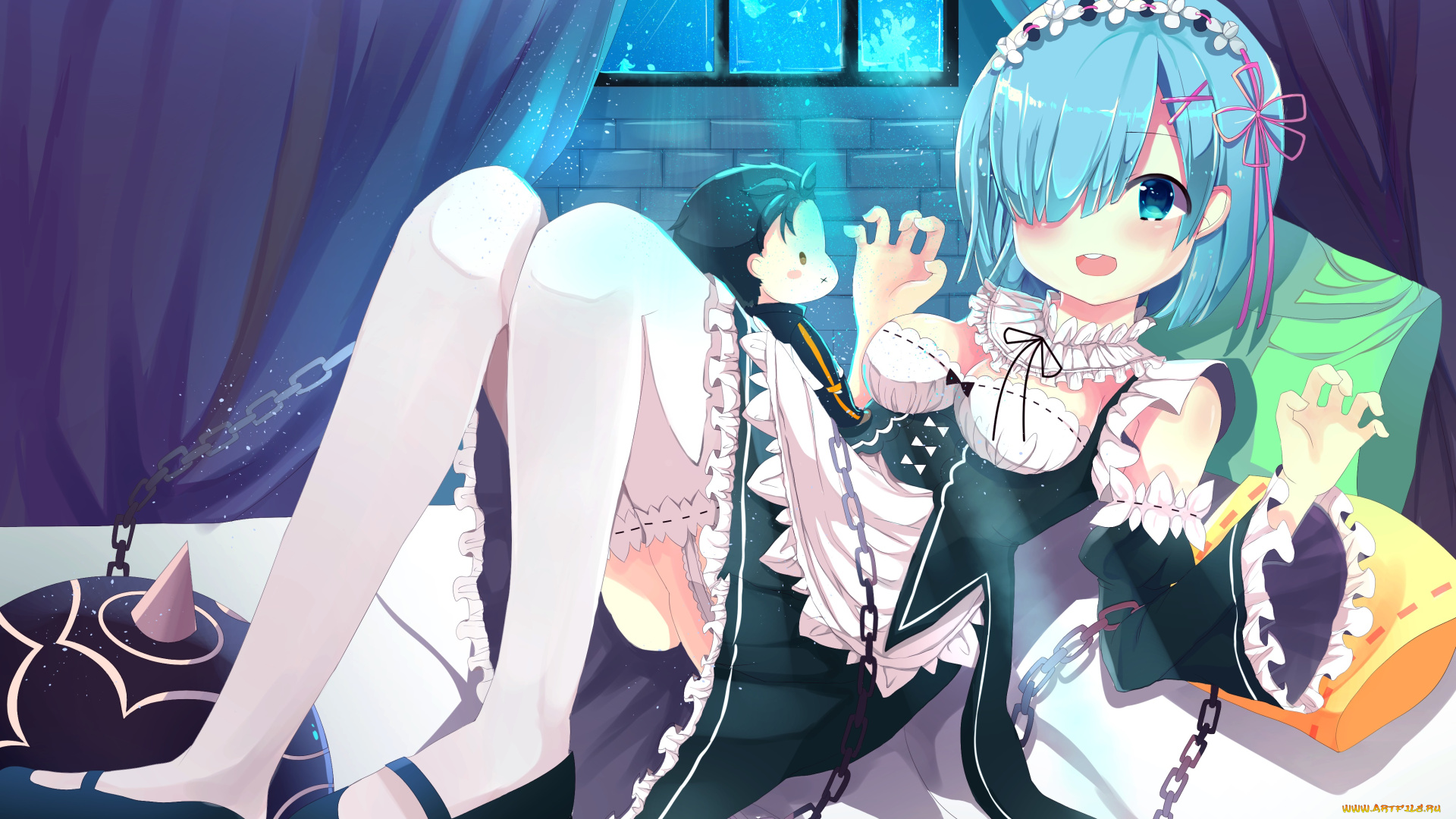 аниме, re, , zero, kara, hajimeru, isekai, seikatsu, рем