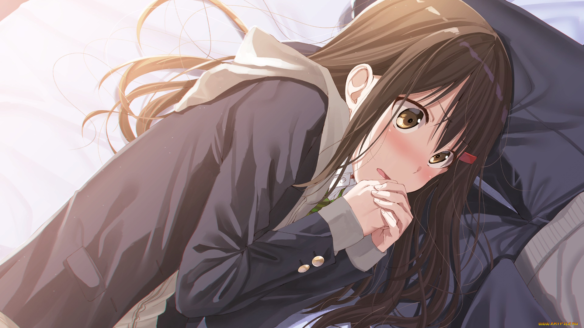 аниме, unknown, , другое, , девушка, взгляд, фон