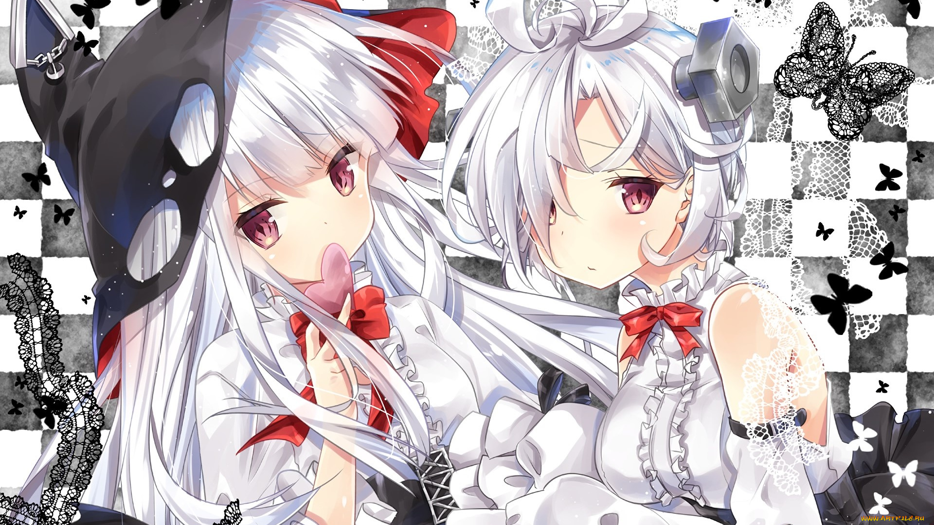 аниме, unknown, , другое, , фон, девушки, взгляд