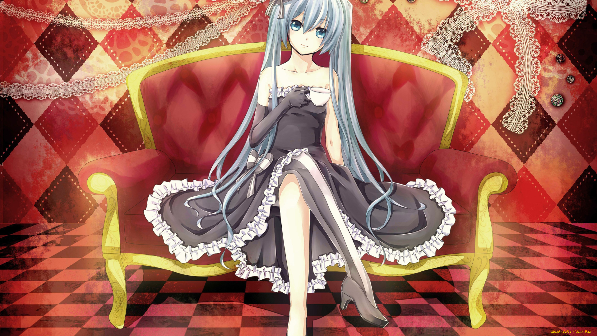 аниме, vocaloid, девушка