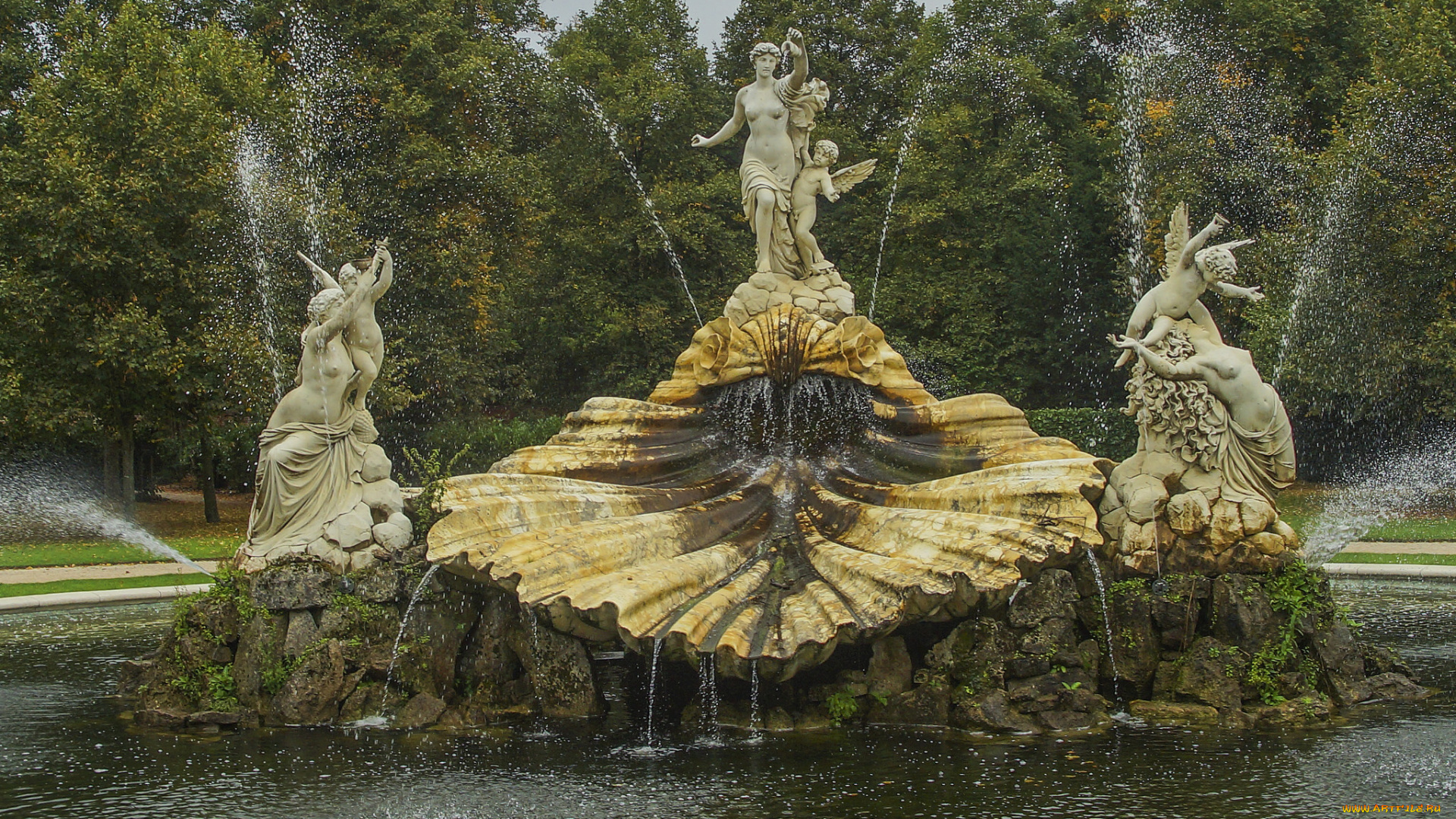 города, -, фонтаны, простор