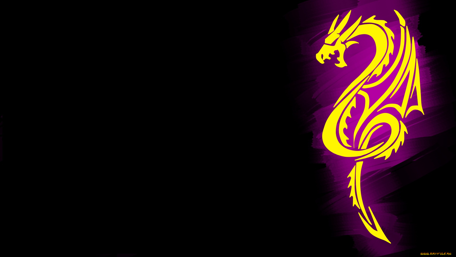 рисованное, минимализм, розовое, Черное, тату, желтое, дракон