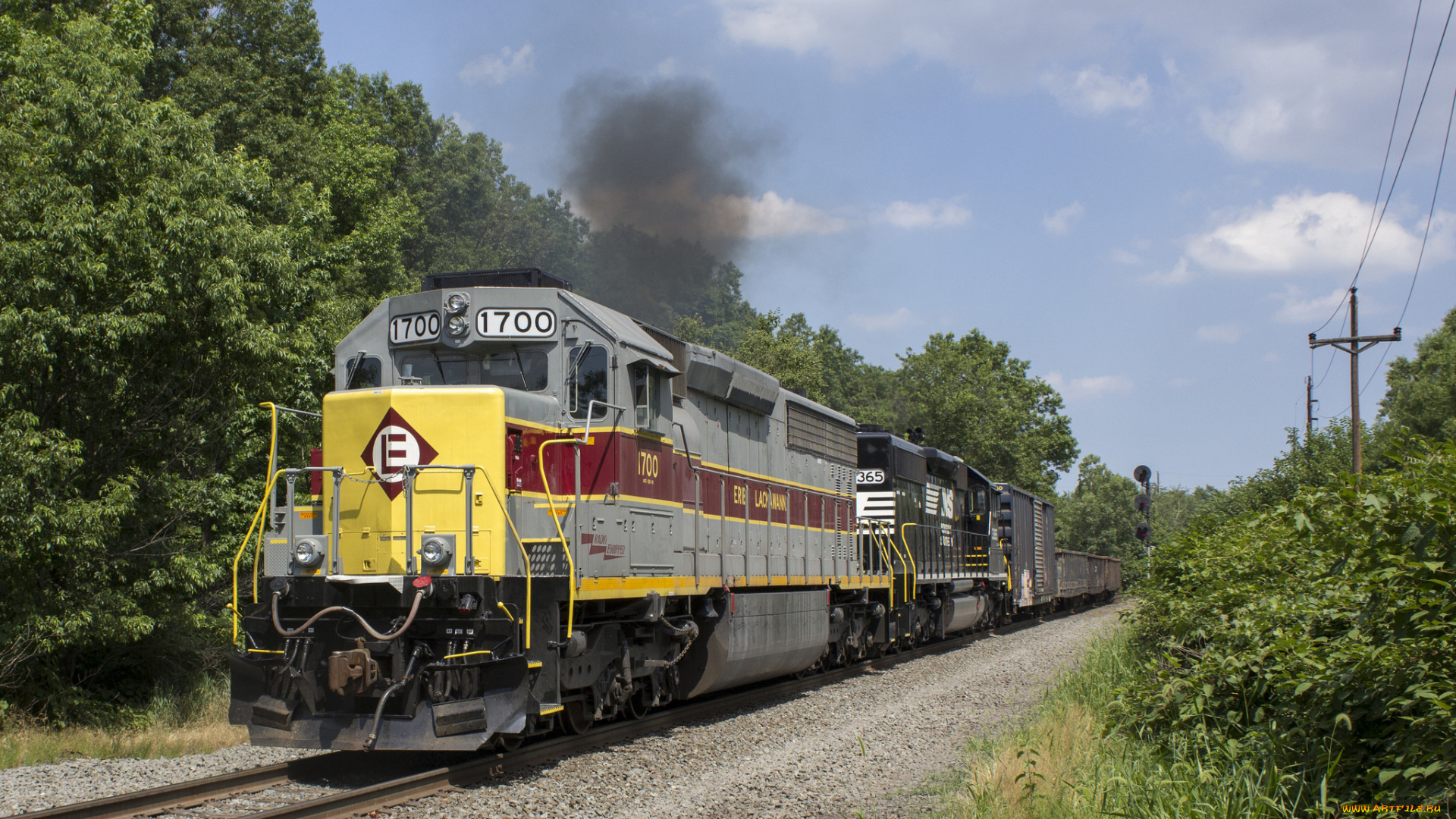 техника, поезда, локомотив, состав