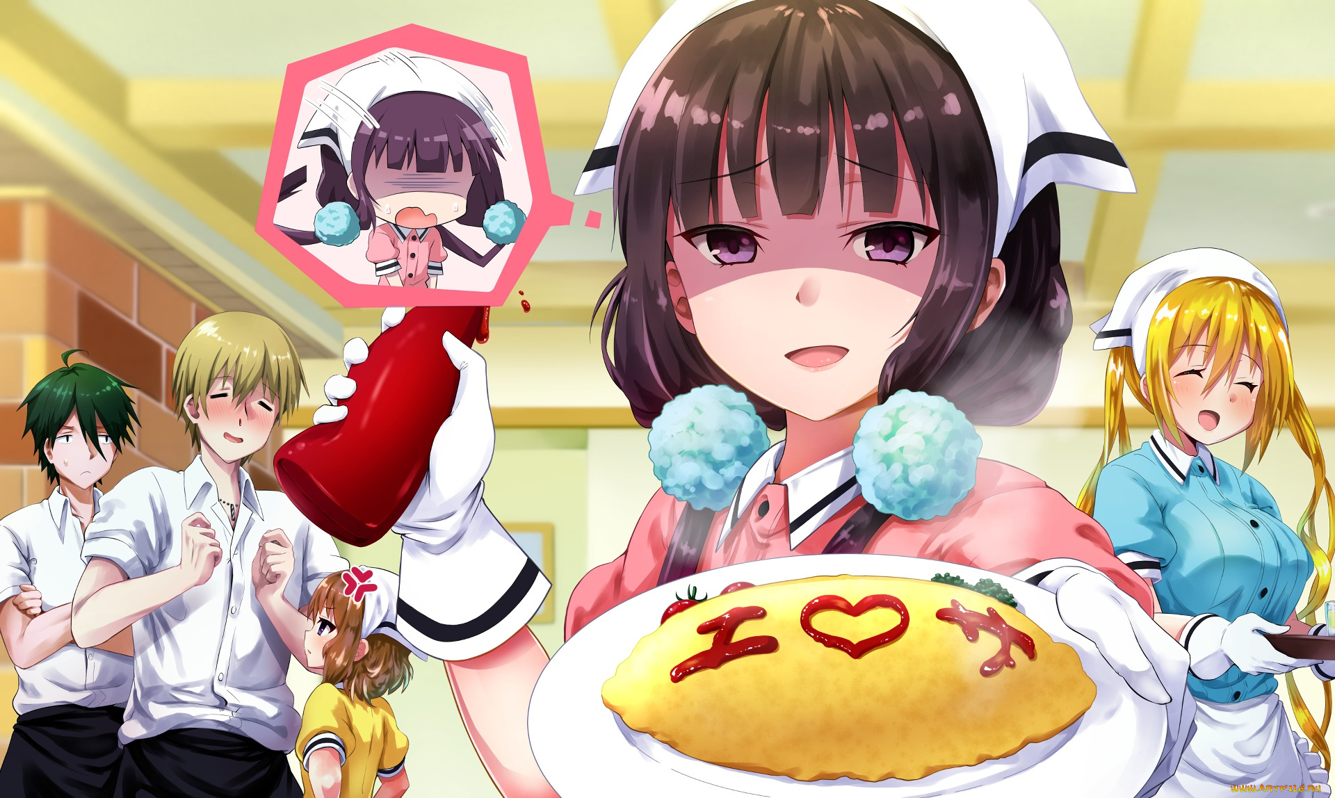 аниме, blend, s, blend, s, персонажи, еда