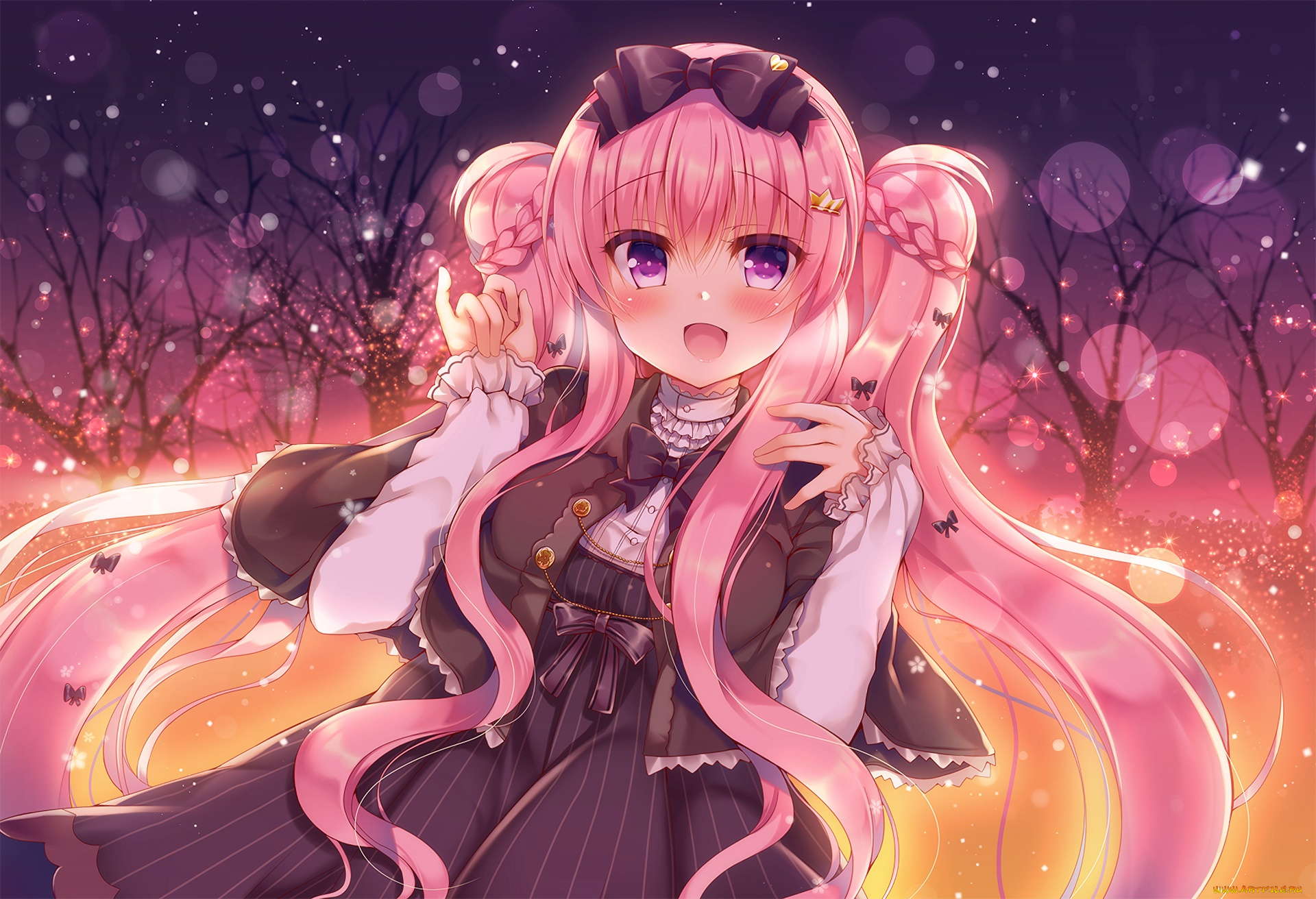 аниме, love, live, , school, idol, project, взгляд, девушка, фон