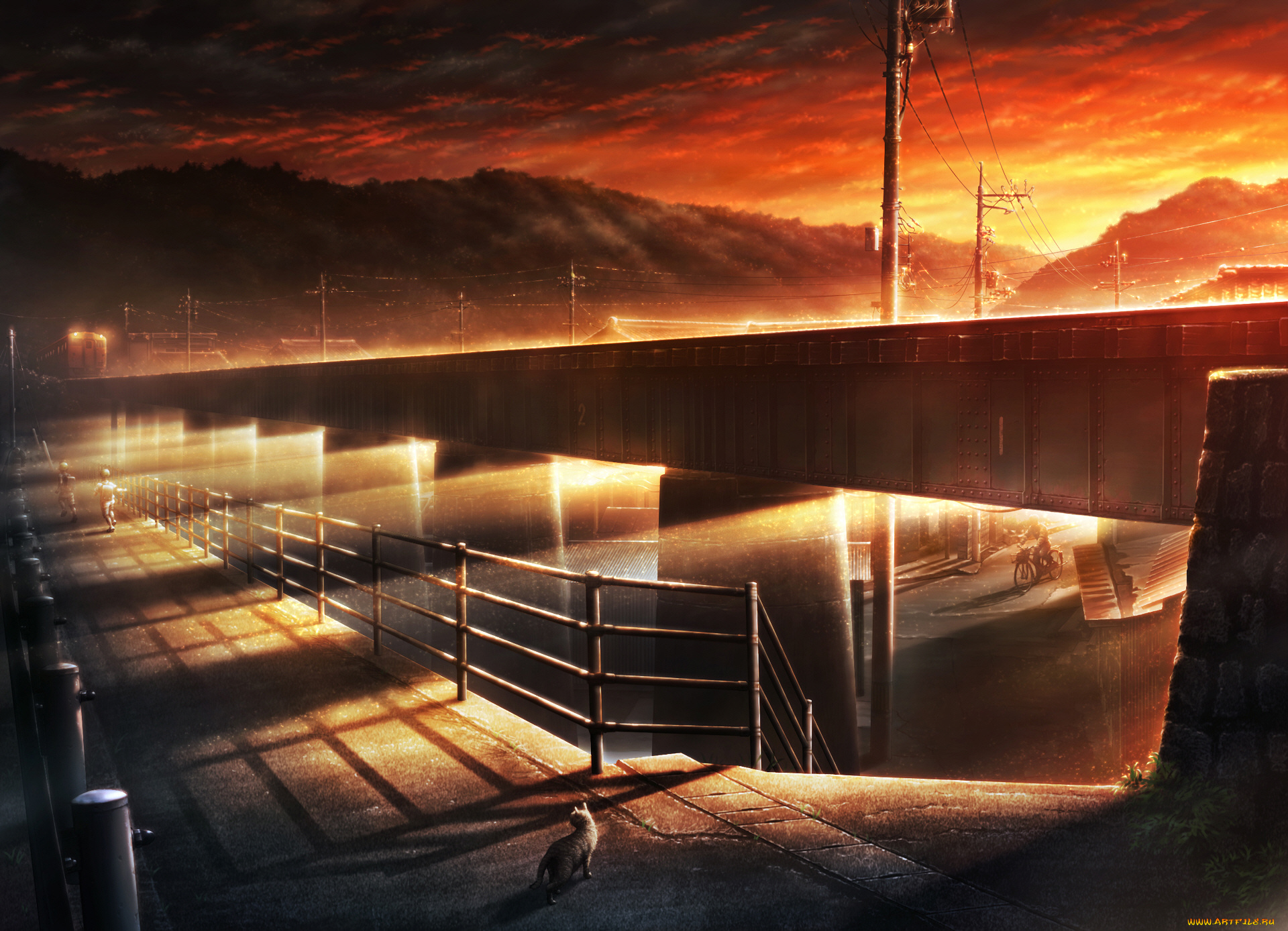 рисованное, города, город