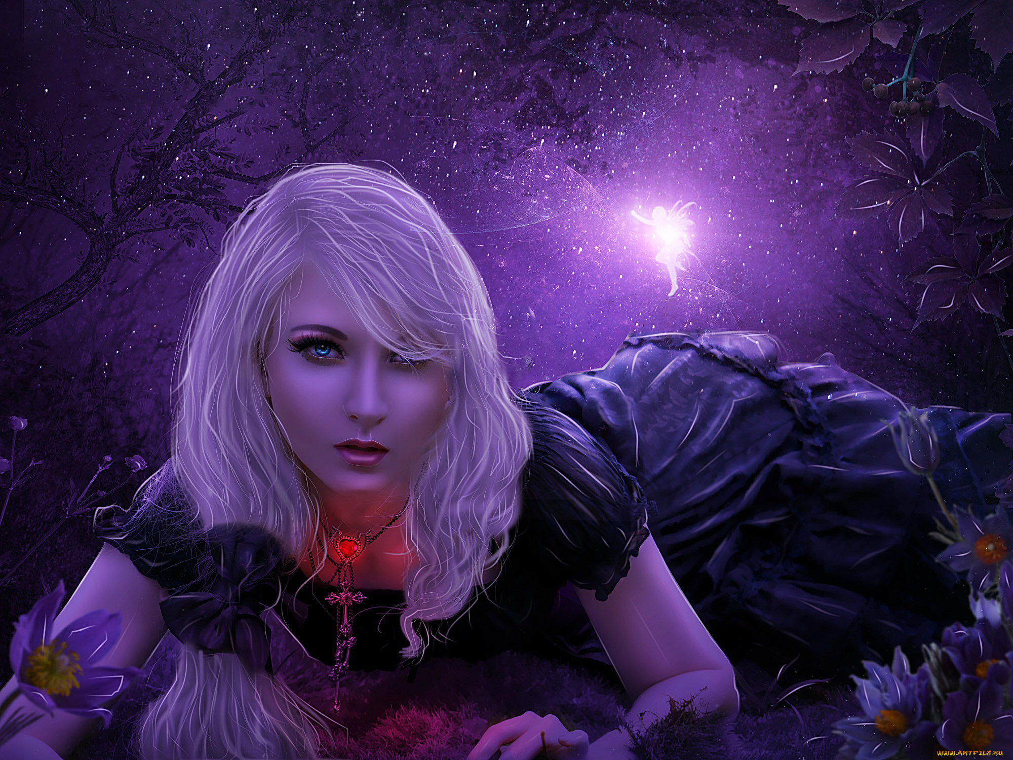 фэнтези, феи, девушка, фон, взгляд