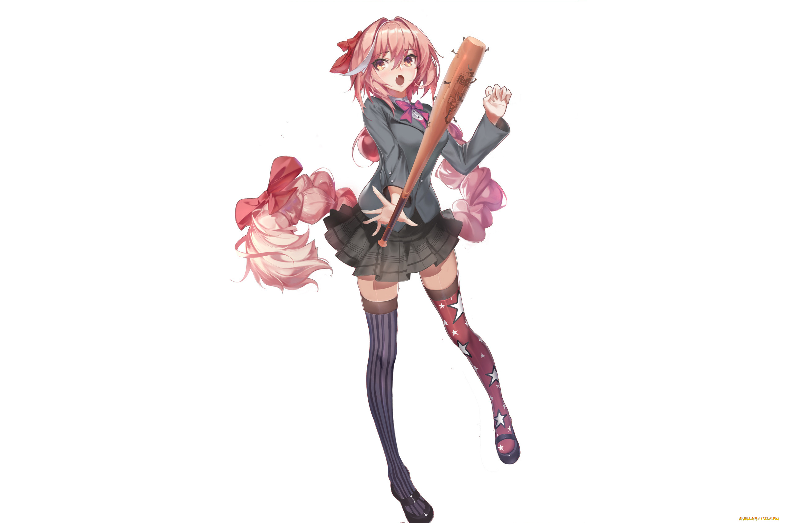 аниме, fate, stay, night, девушка, взгляд, фон