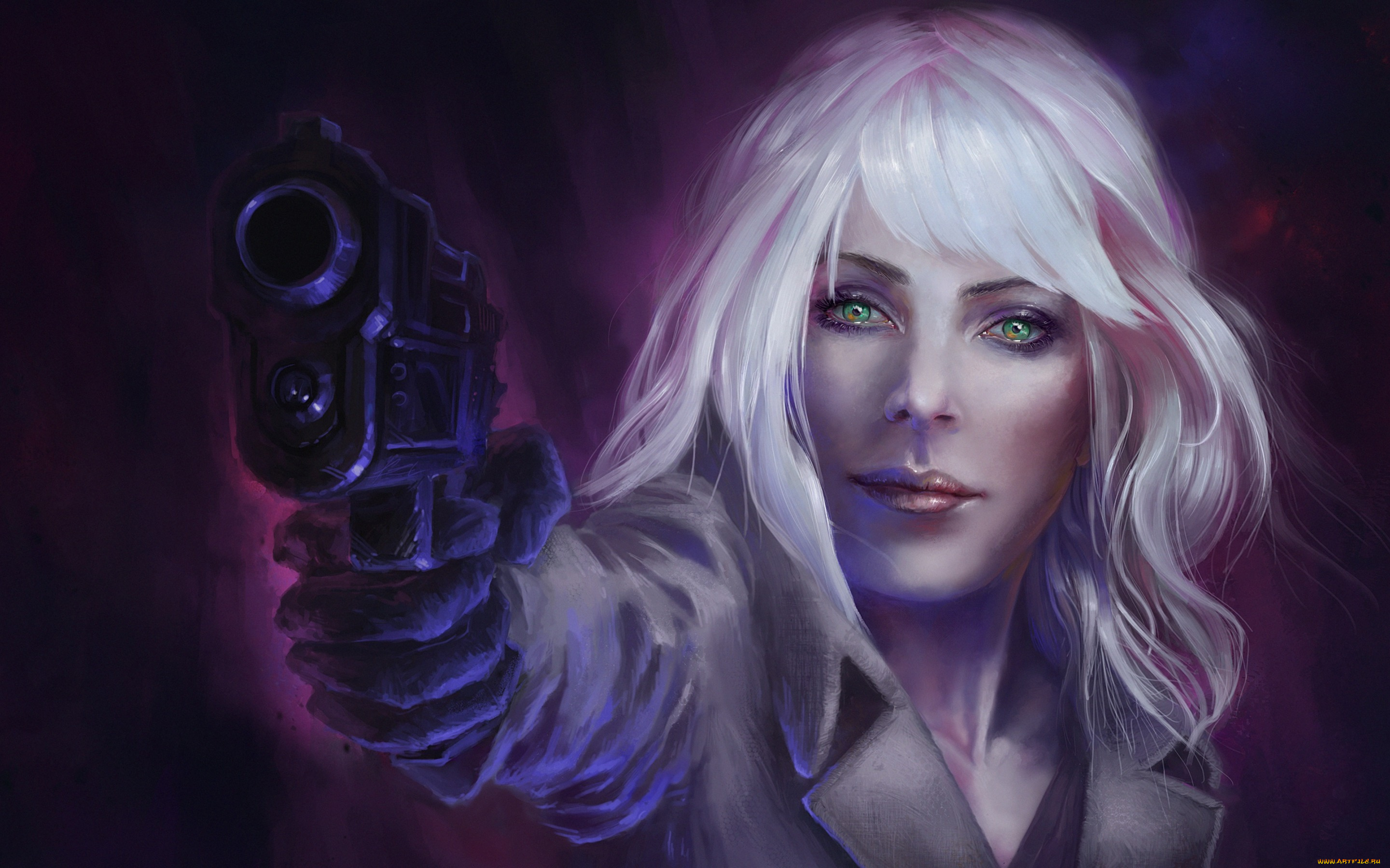 рисованное, кино, пистолет, девушка, art, atomic, blonde, charlize, theron, lorraine, broughton, взгляд, блондинка