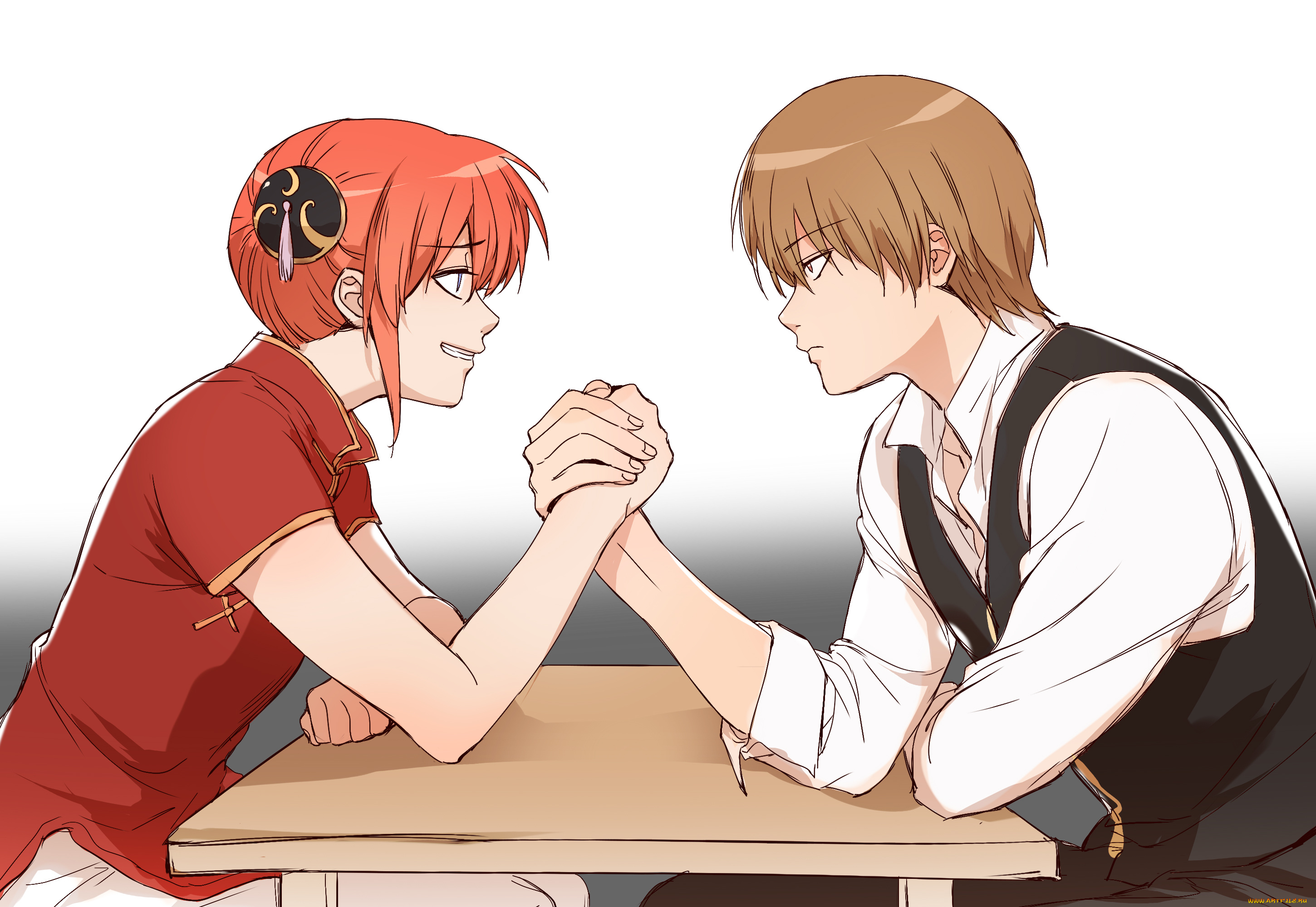 аниме, gintama, двое