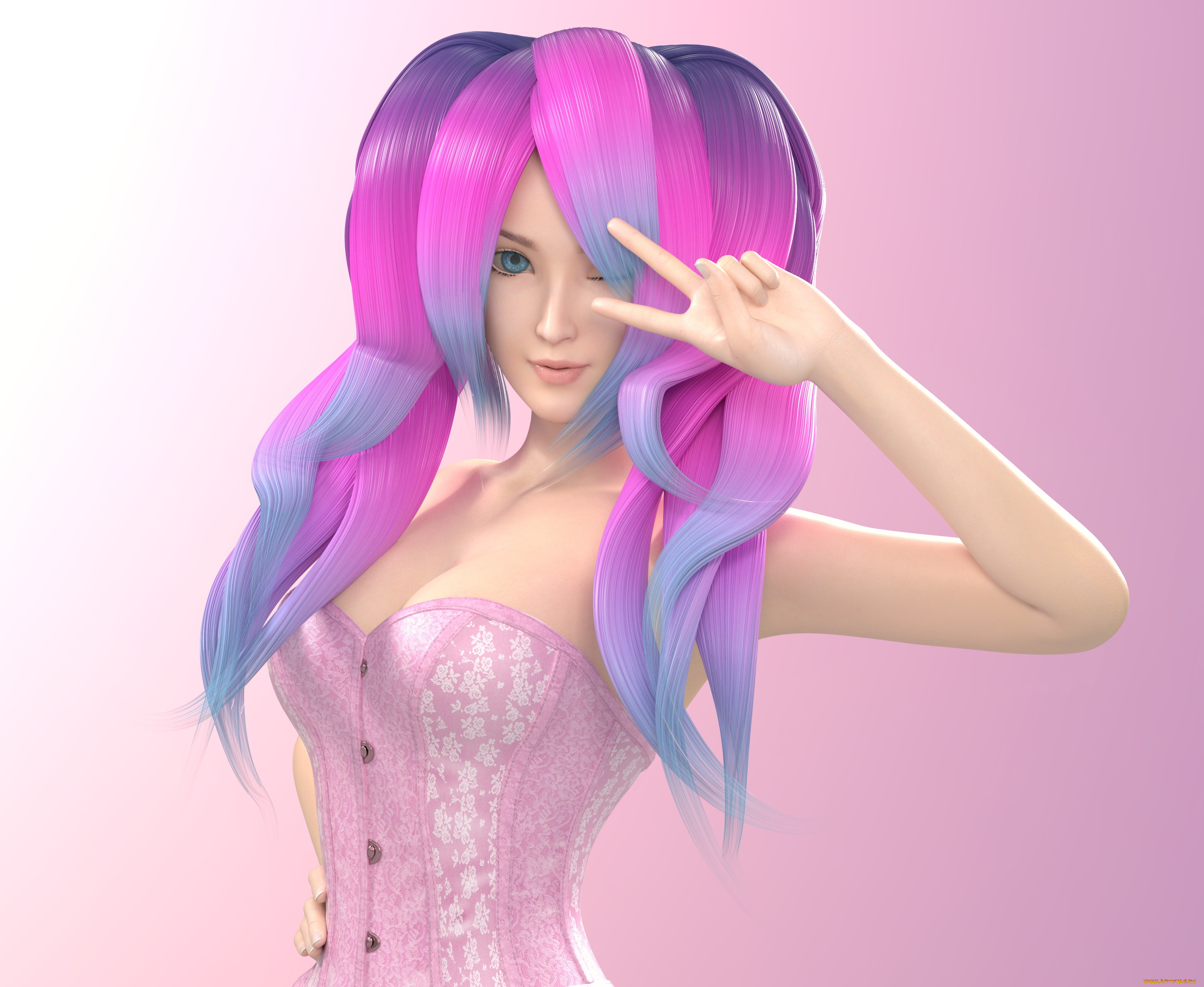 3д, графика, люди, , people, девушка, взгляд, фон