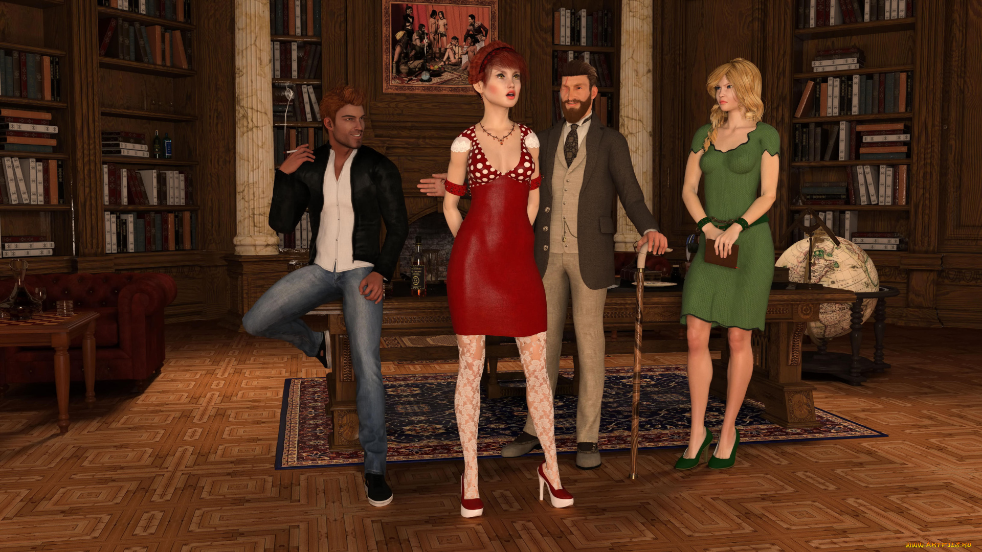 3д, графика, фантазия, , fantasy, фон, взгляд, девушка