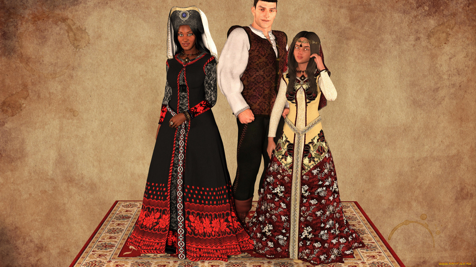 3д, графика, люди, , people, фон, взгляд, девушки