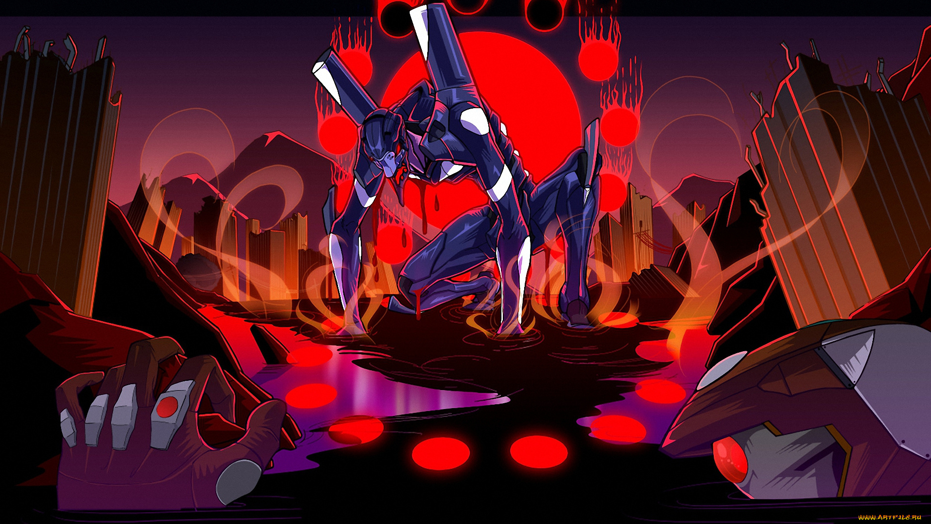 аниме, evangelion, робот, eva, меха