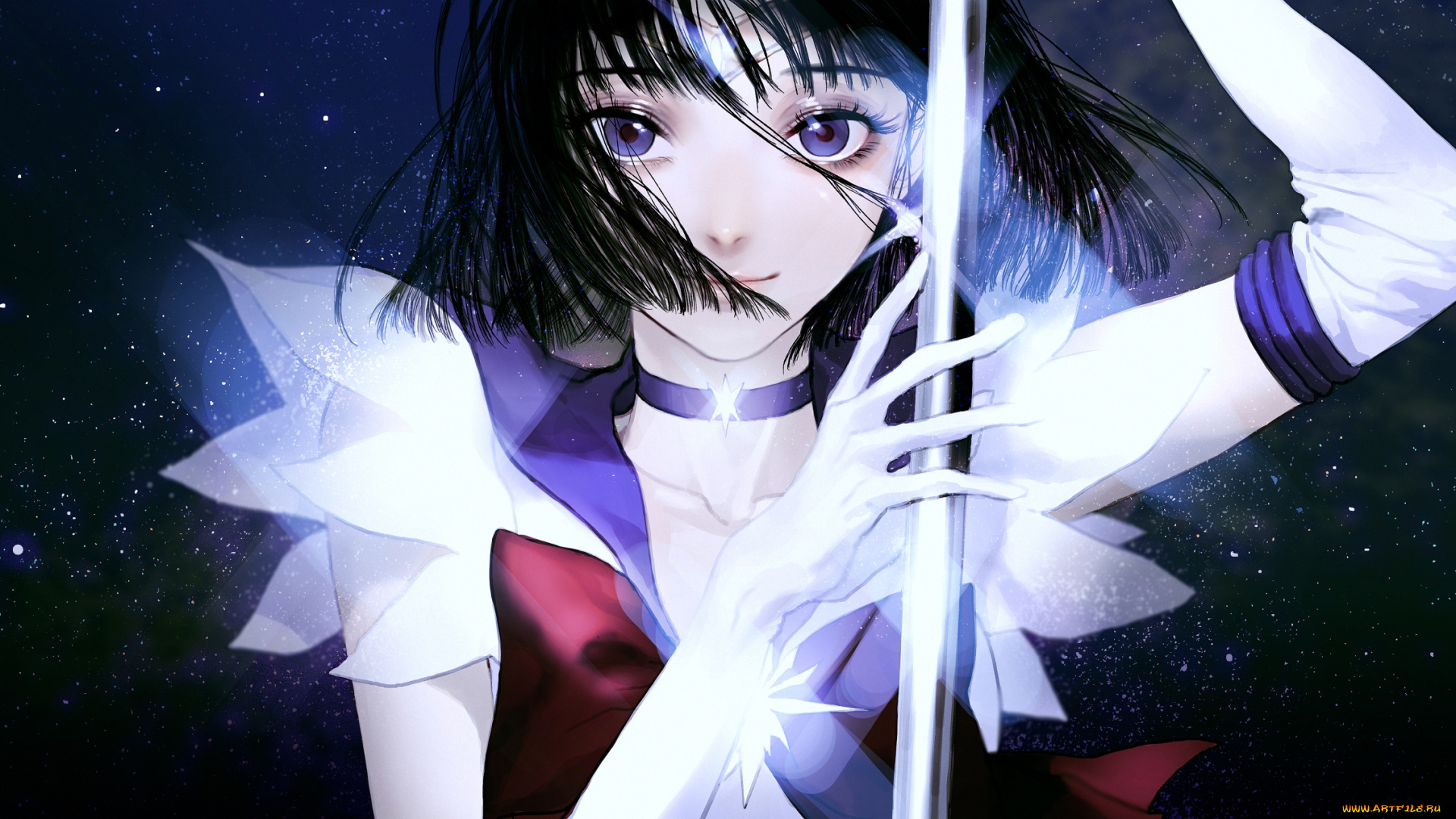 аниме, sailor, moon, взгляд, воин, девушка, saturn