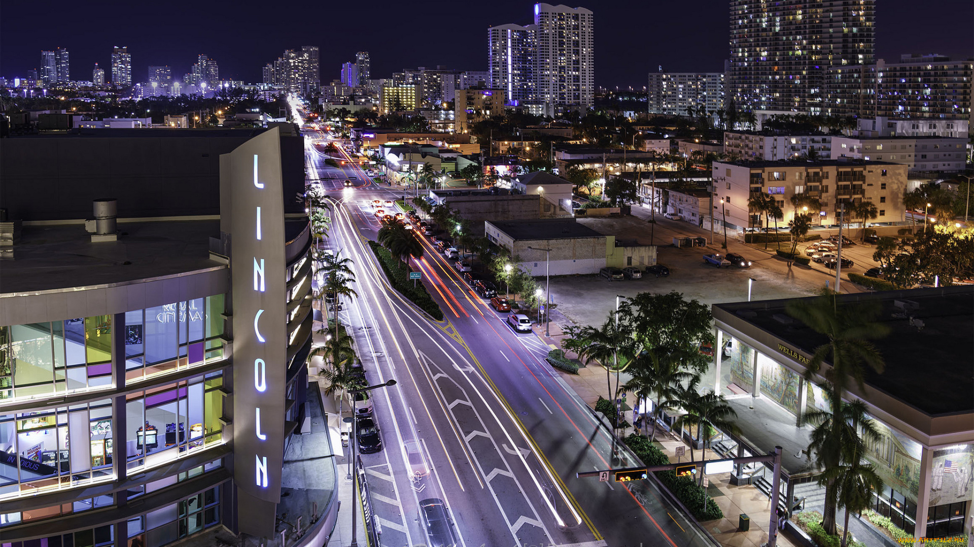 lincoln, street, miami, города, майами, , сша, простор