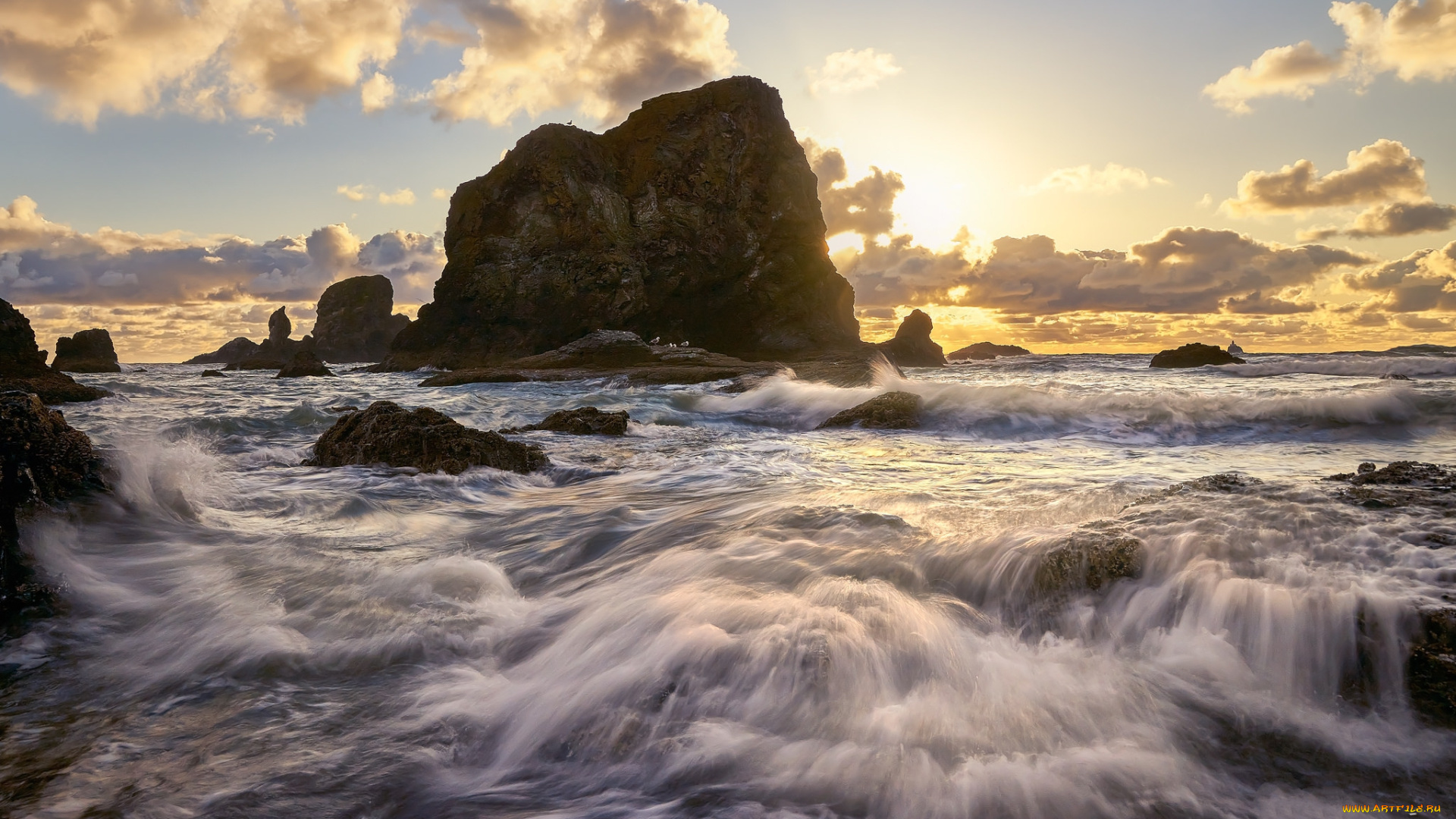 природа, побережье, простор