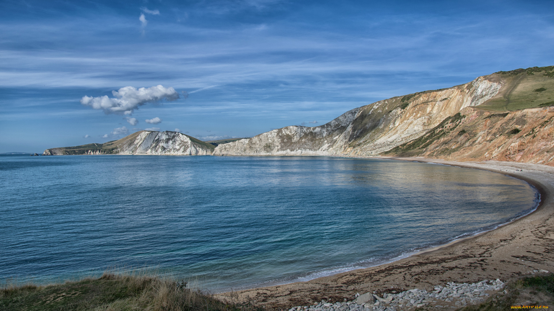 природа, побережье, простор