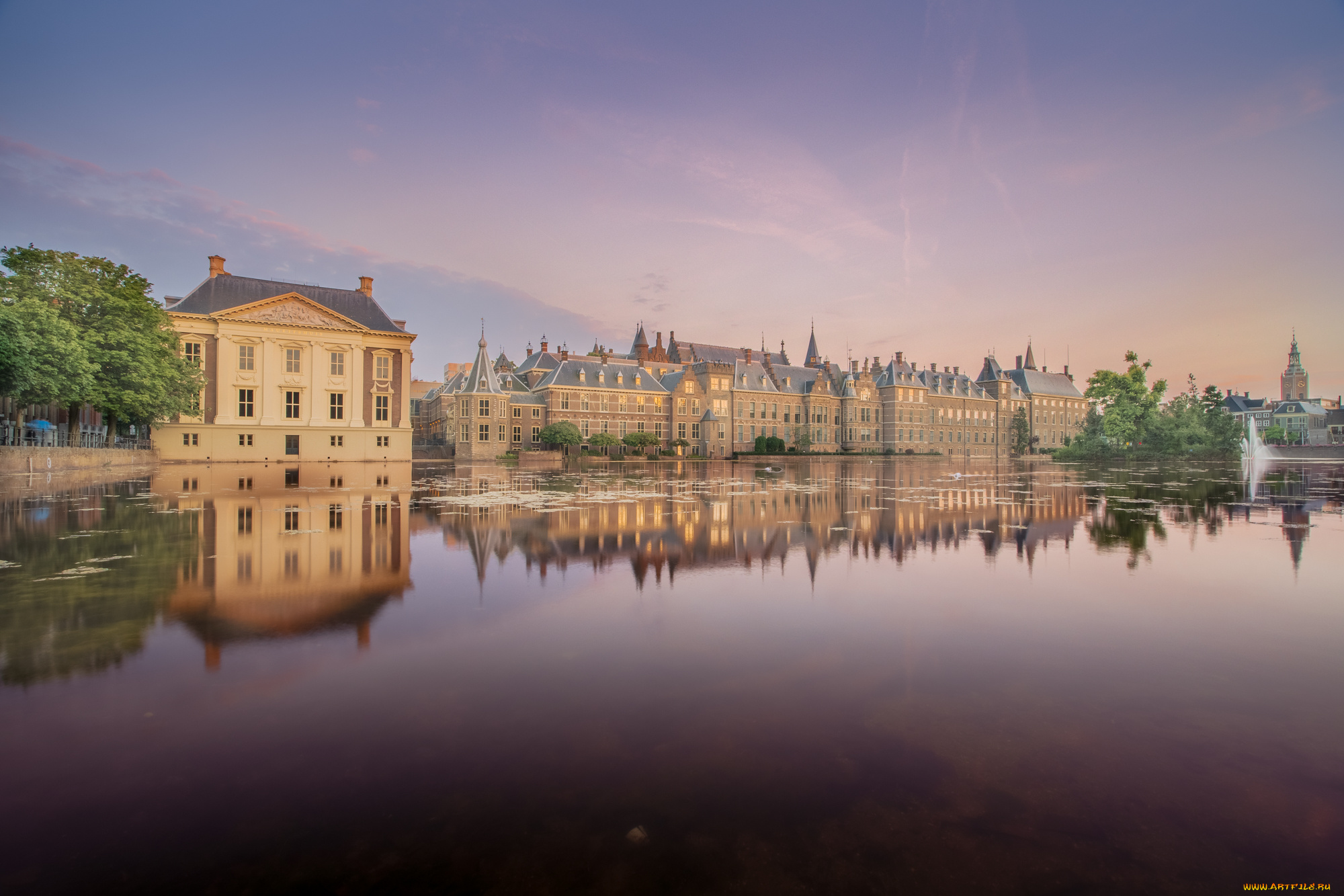 hofvijver, города, -, панорамы, простор