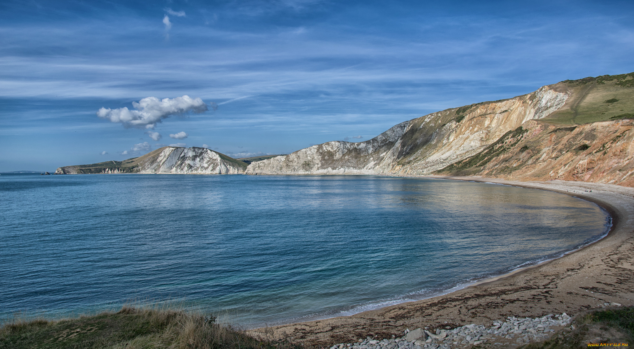 природа, побережье, простор