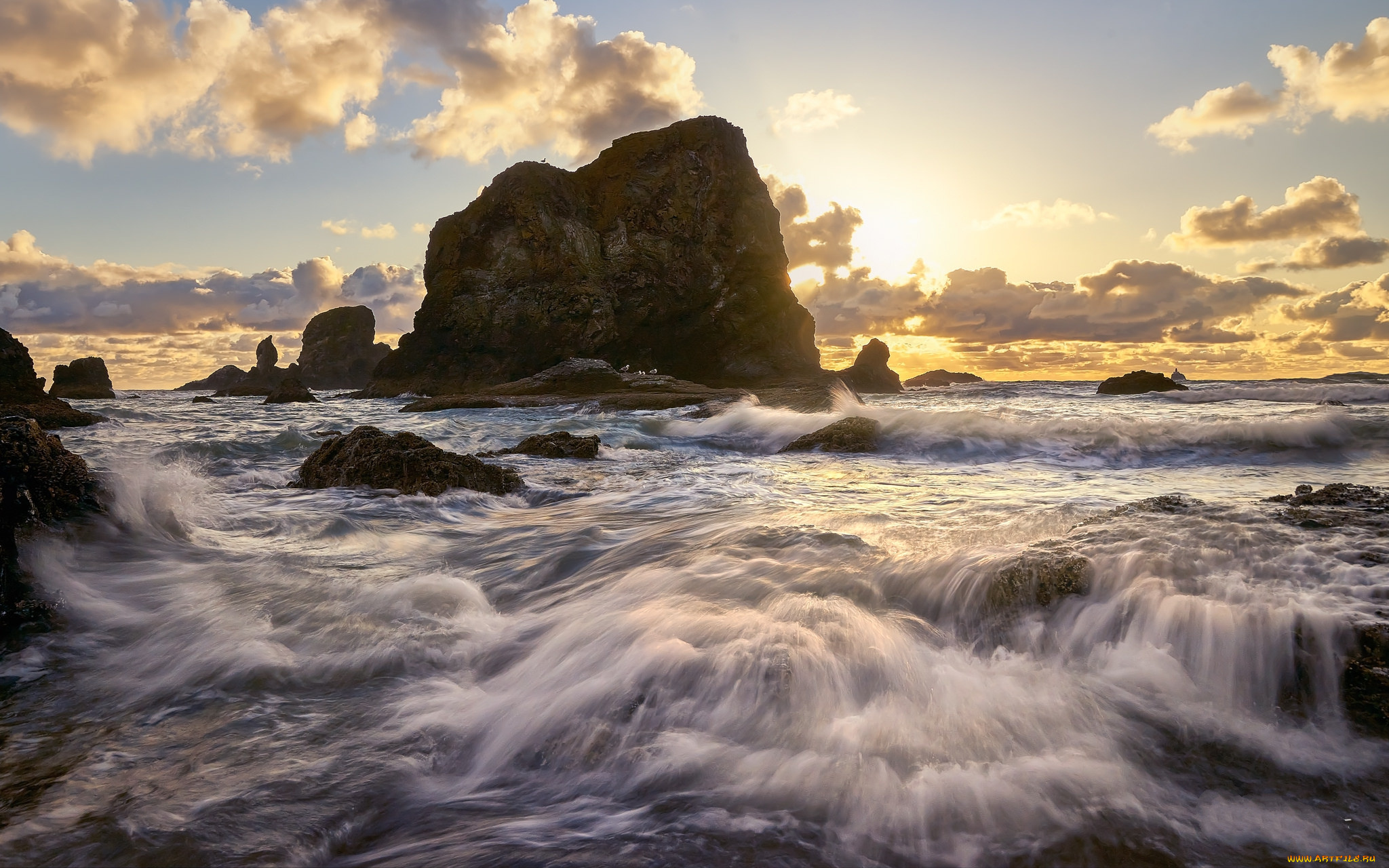 природа, побережье, простор