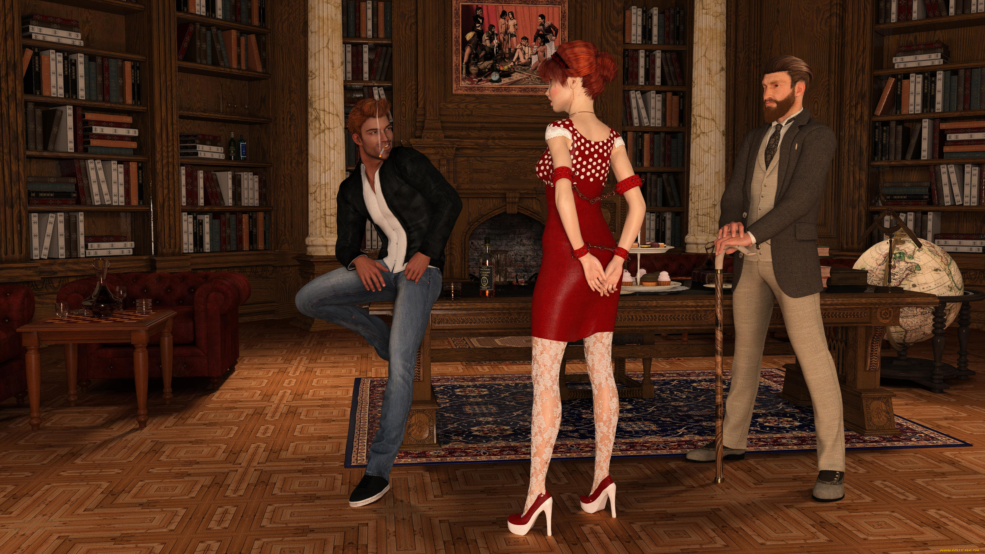 3д, графика, фантазия, , fantasy, фон, взгляд, девушка