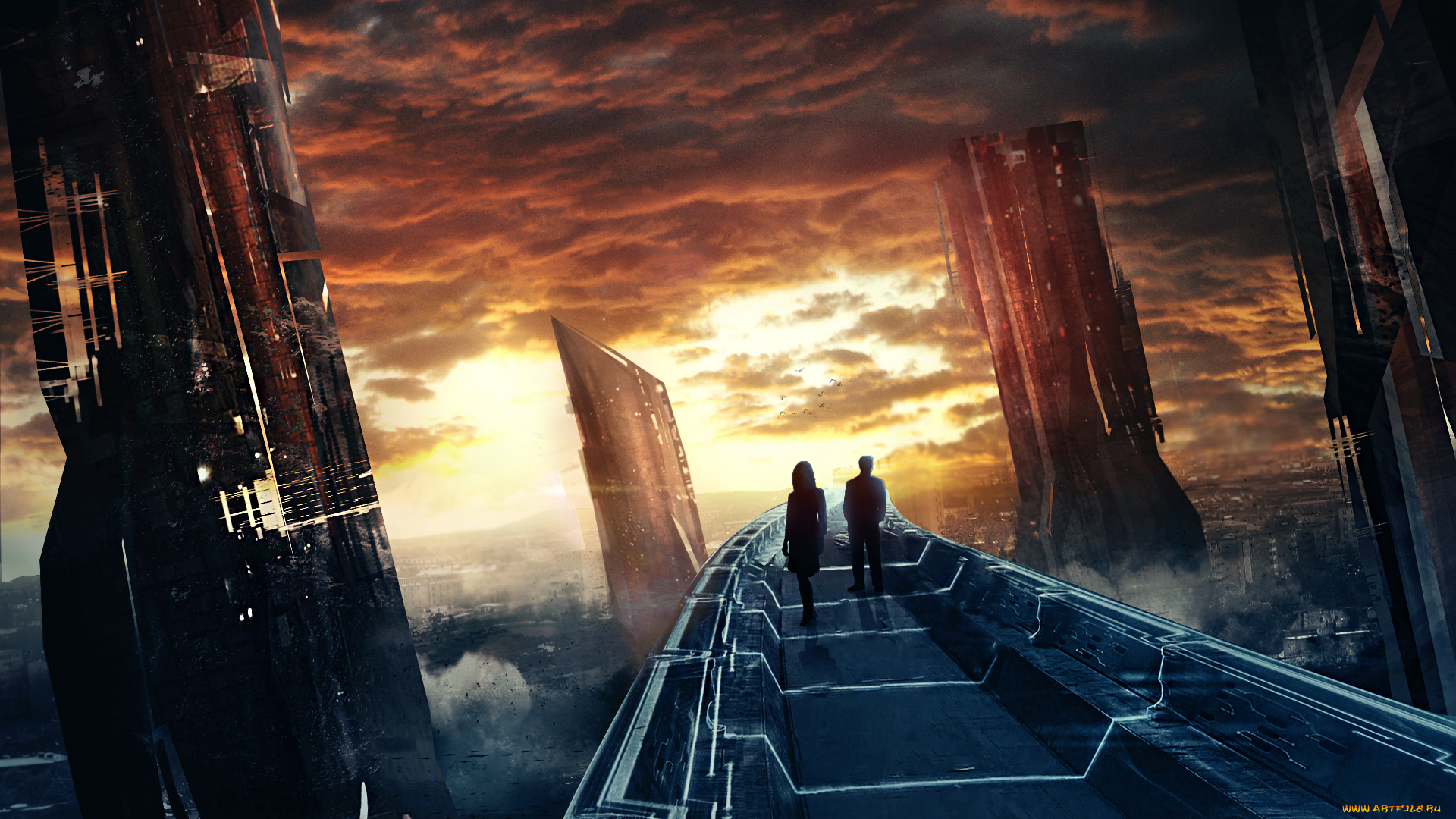 фэнтези, иные, миры, , иные, времена, мужчина, девушка, фон, мост