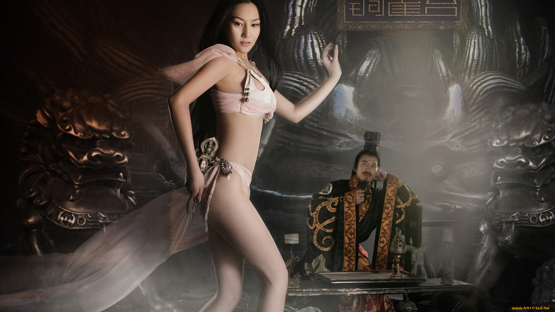 кино, фильмы, chi, bi, iii, девушка, император, статуи, танец