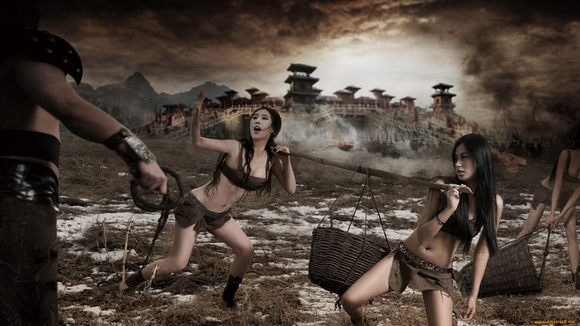 кино, фильмы, chi, bi, iii, крепость, корзина, надсмотрщик, девушки, плен