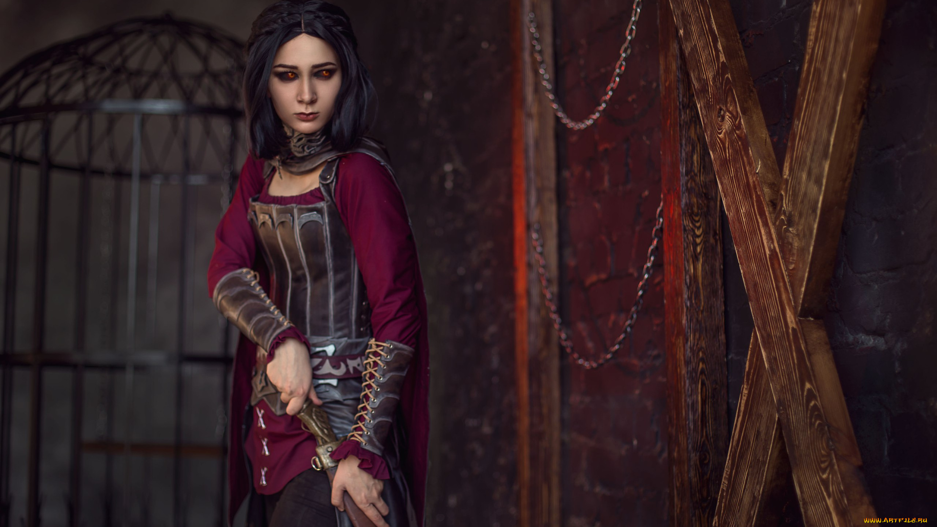 разное, cosplay, , косплей, цепи, клетка, оружие, , , девушка, nadin, inaja