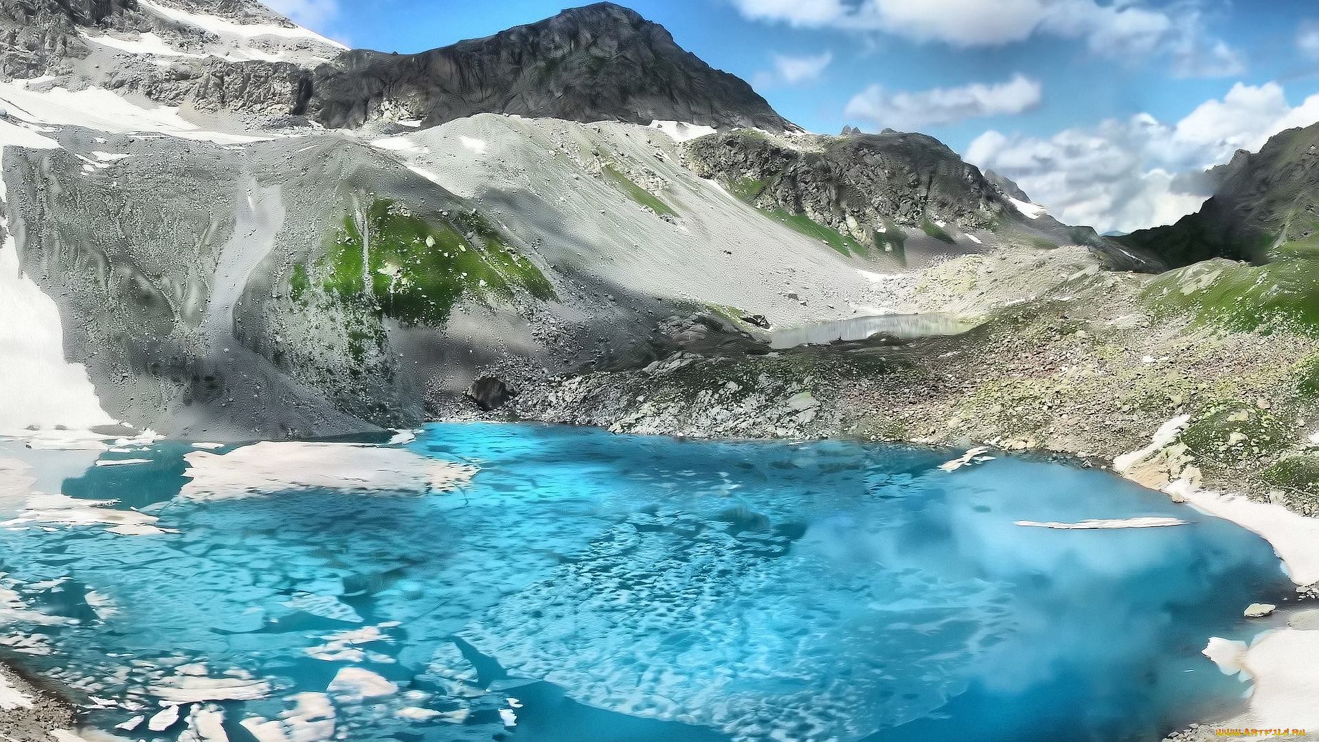 разное, компьютерный, дизайн, лед, озеро, горы