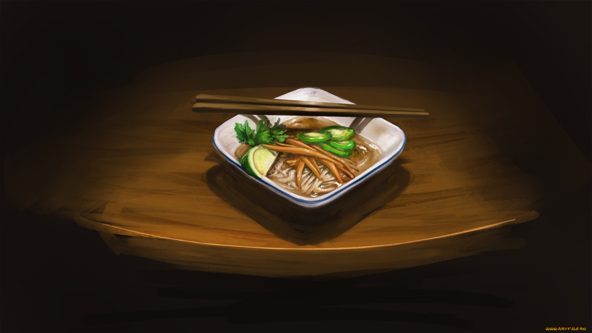 рисованное, еда, фон, палочки