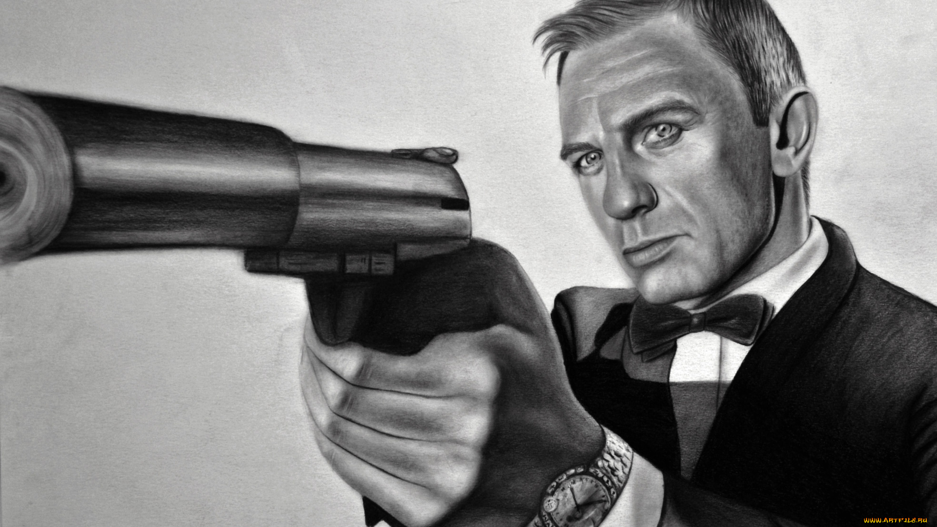 рисованное, кино, пистолет, взгляд, фон, мужчина