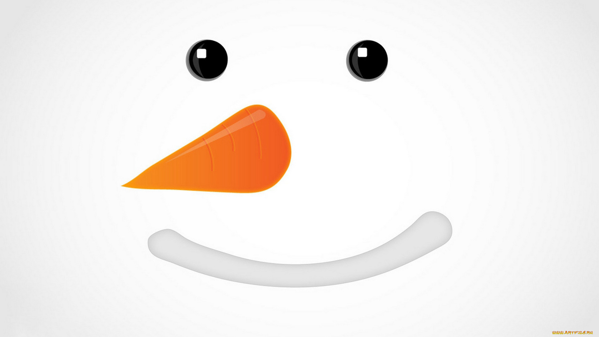 рисованное, минимализм, снеговик, лицо, глаза, морковка, улыбка