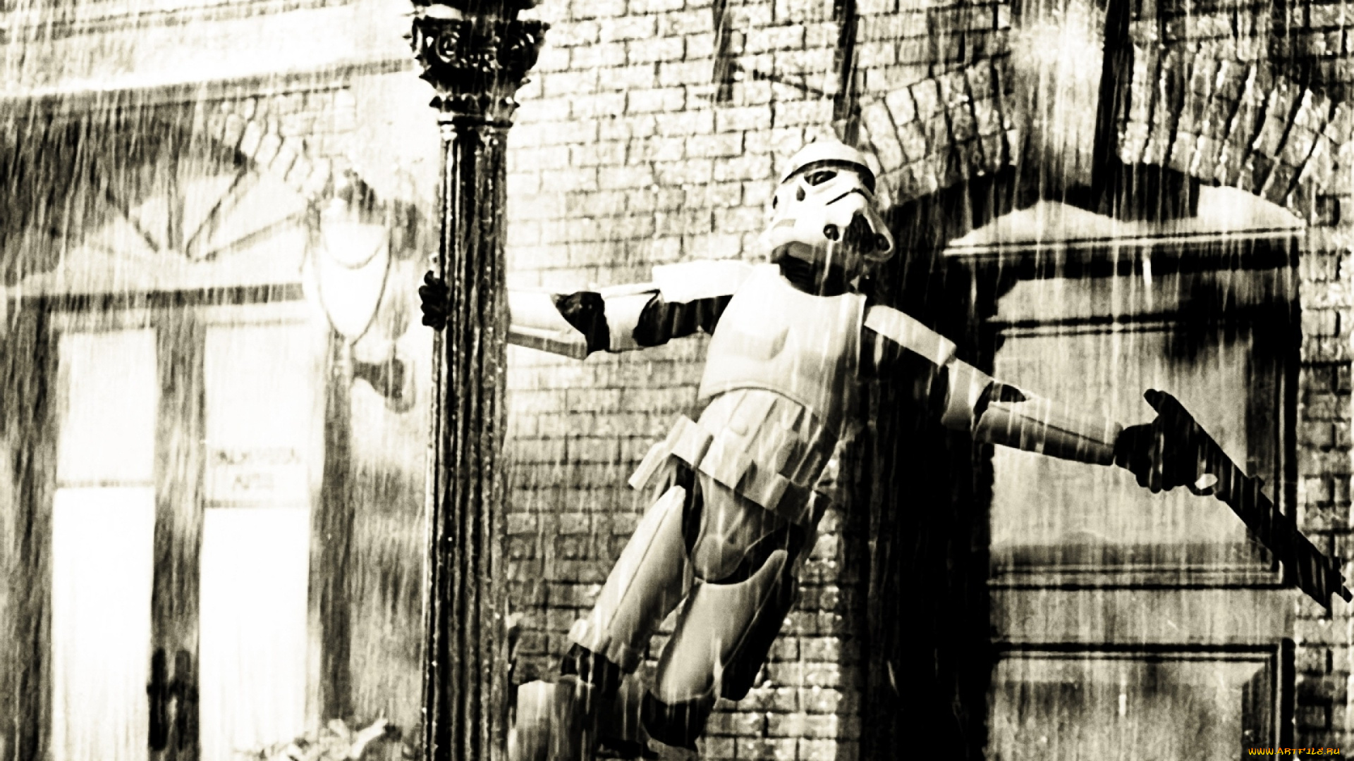 юмор, и, приколы, столб, дождь, здание, оружие, штурмовик