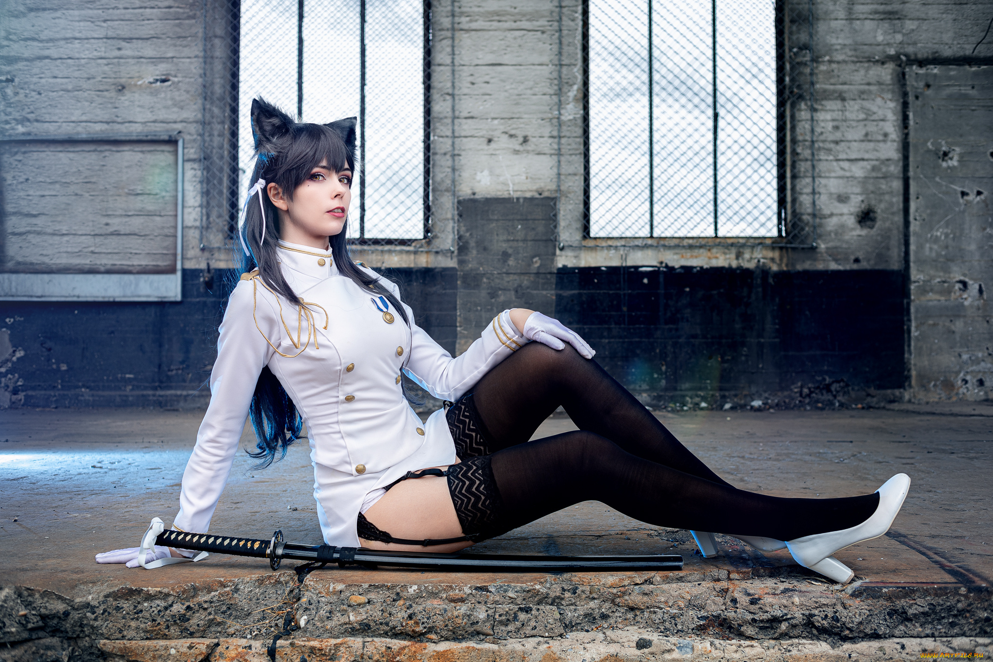 разное, cosplay, , косплей, меч, униформа, взгляд, фон, девушка