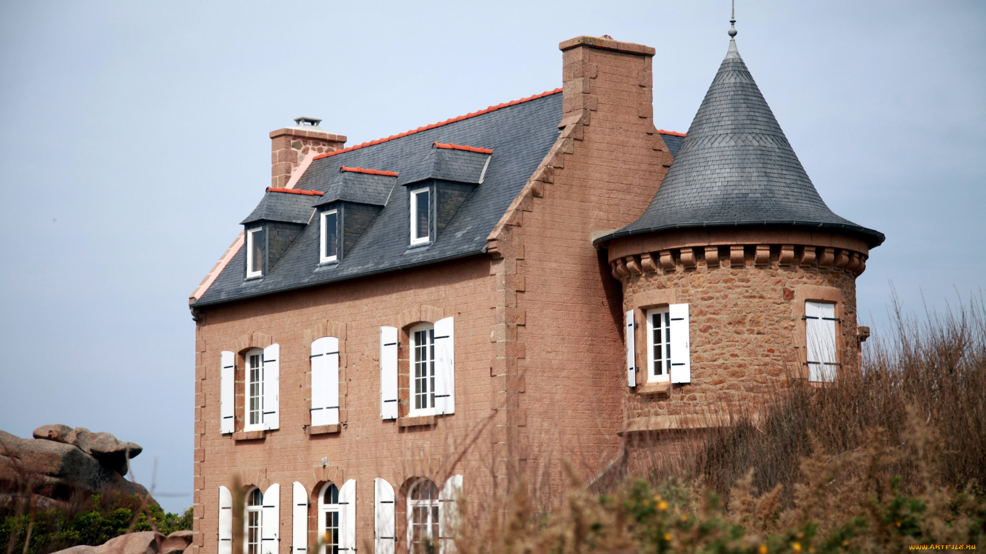 бретань, франция, города, -, здания, , дома