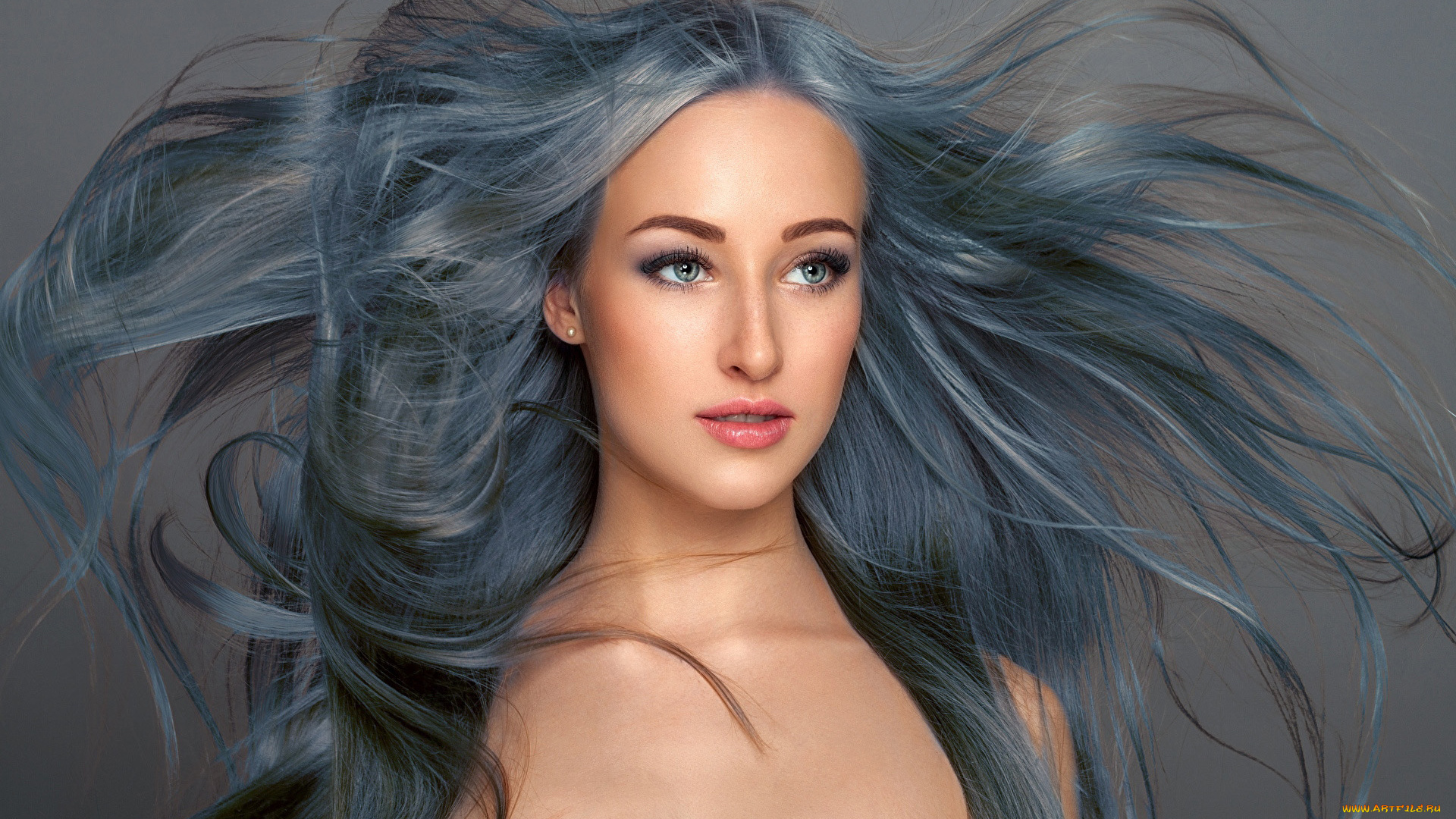 девушки, -, рыжеволосые, и, разноцветные, портрет