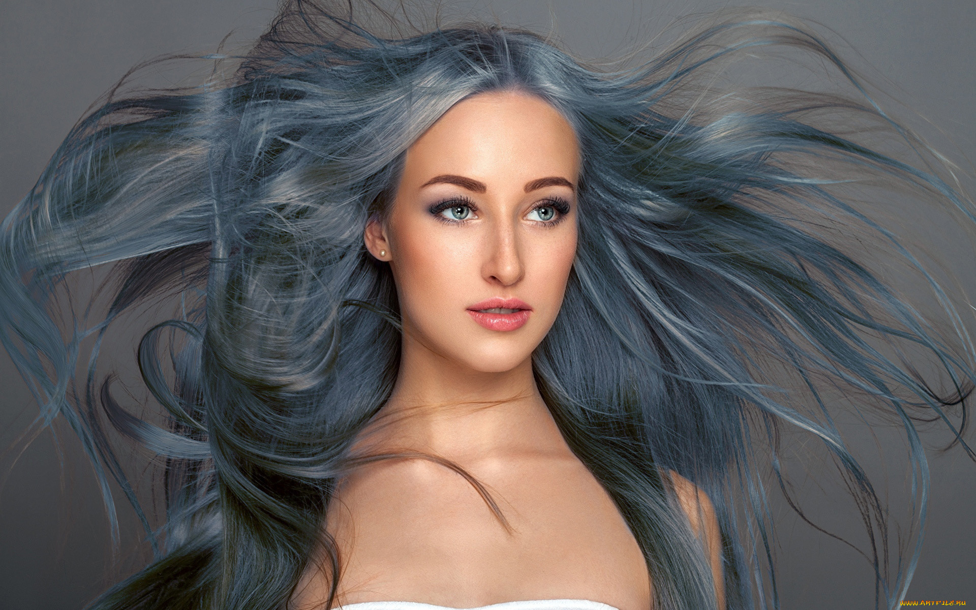 девушки, -, рыжеволосые, и, разноцветные, портрет