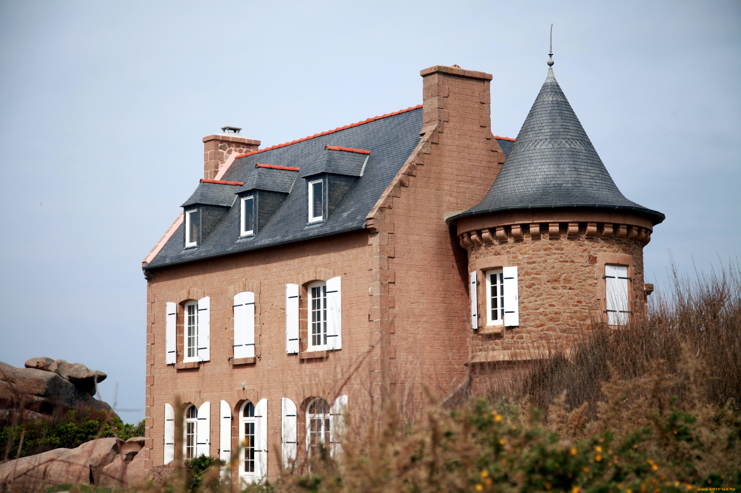 бретань, франция, города, -, здания, , дома