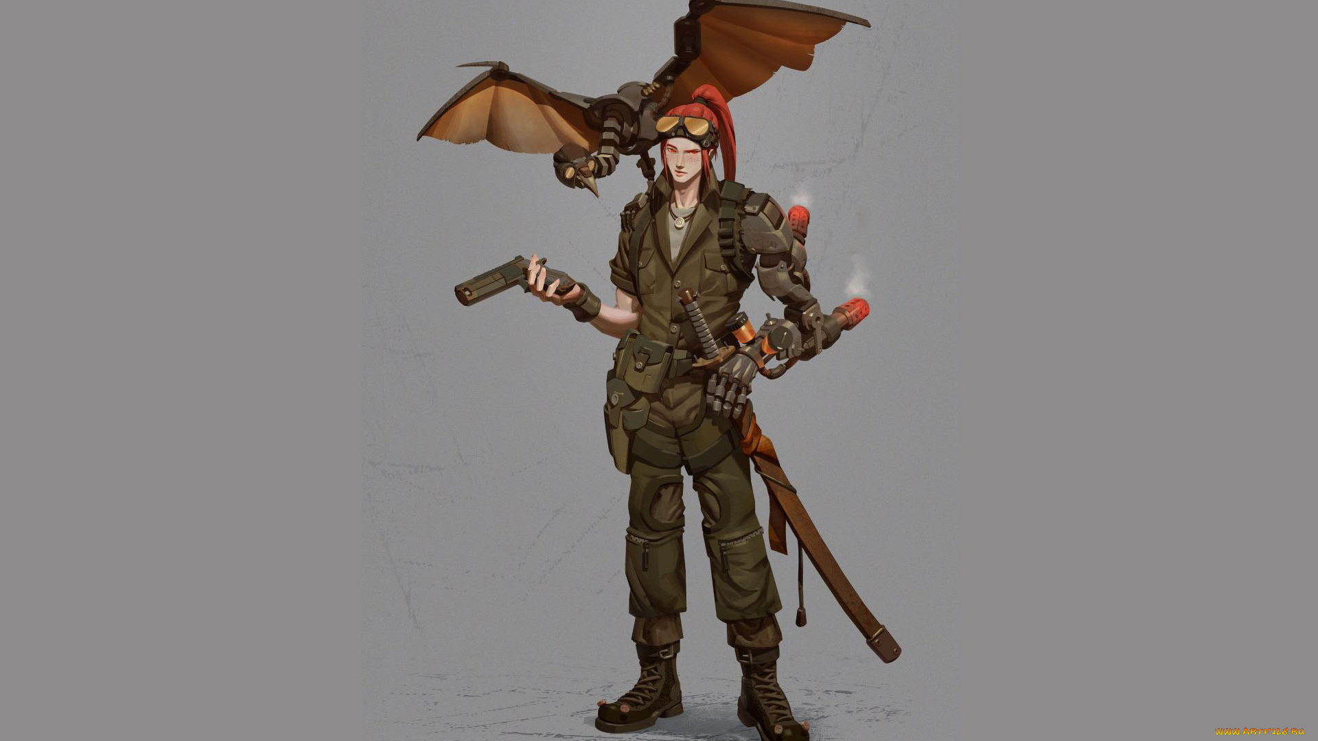 фэнтези, роботы, , киборги, , механизмы, парень, оружие, робот